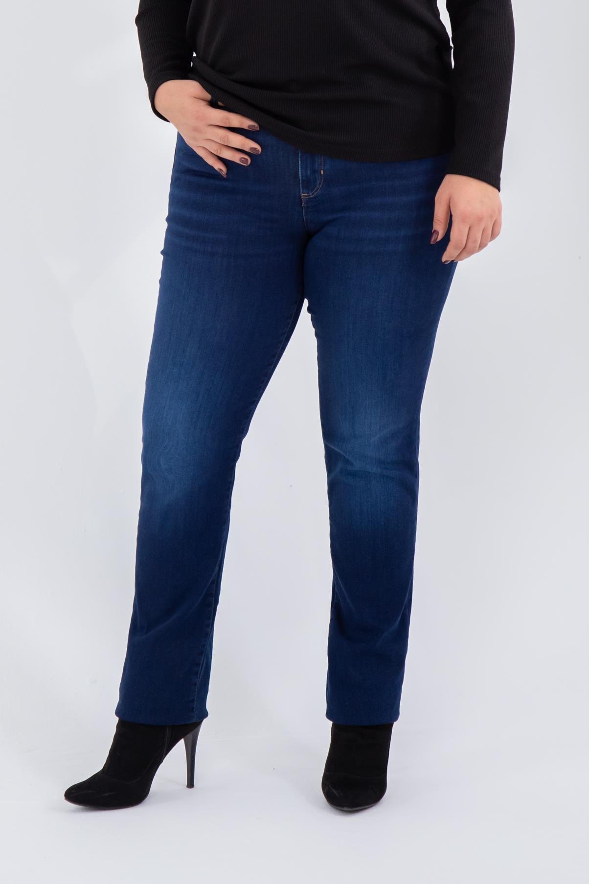 Büyük Beden 210080 Straight Denim Pantolon  Lacivert
