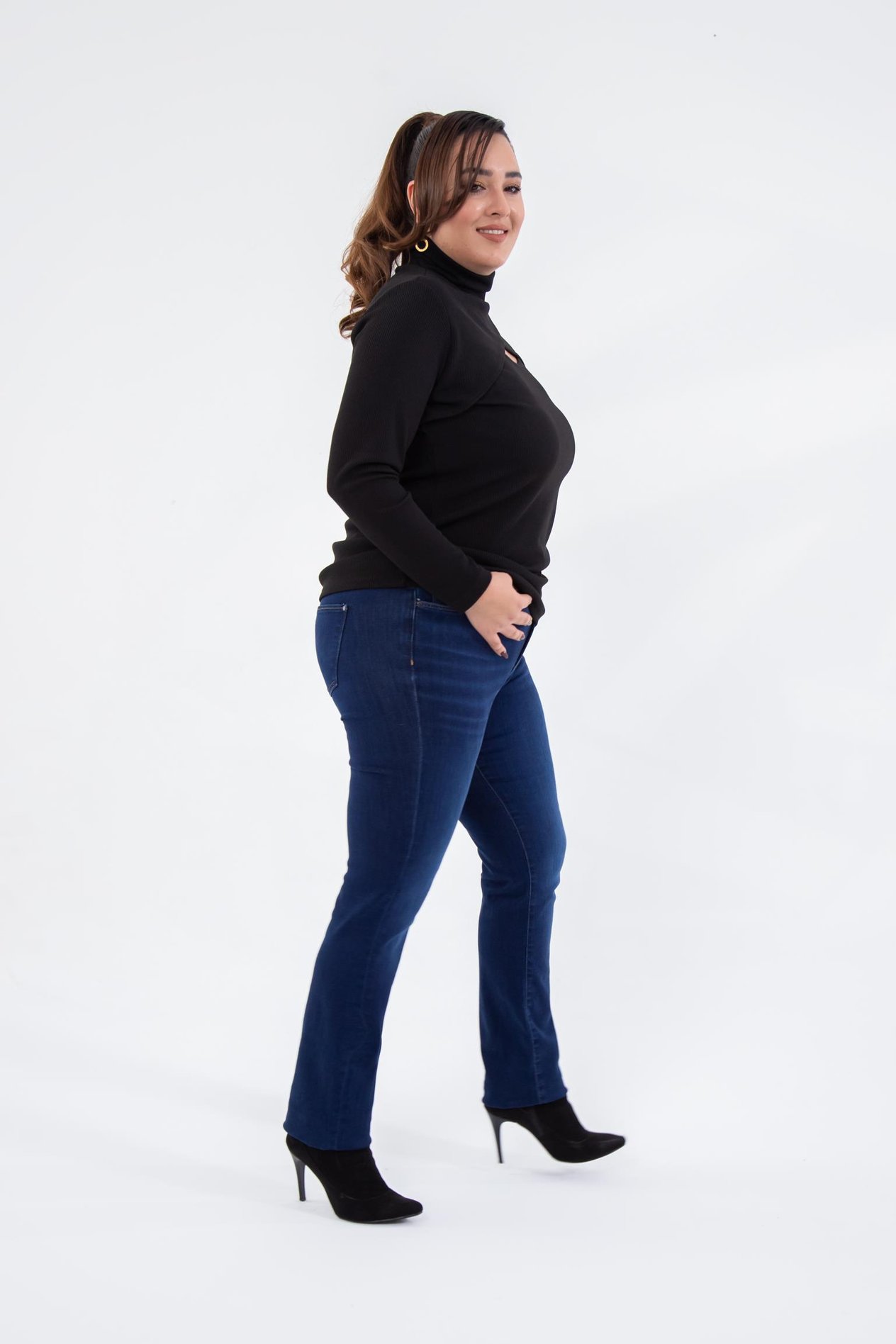 Büyük Beden 210080 Straight Denim Pantolon  Lacivert