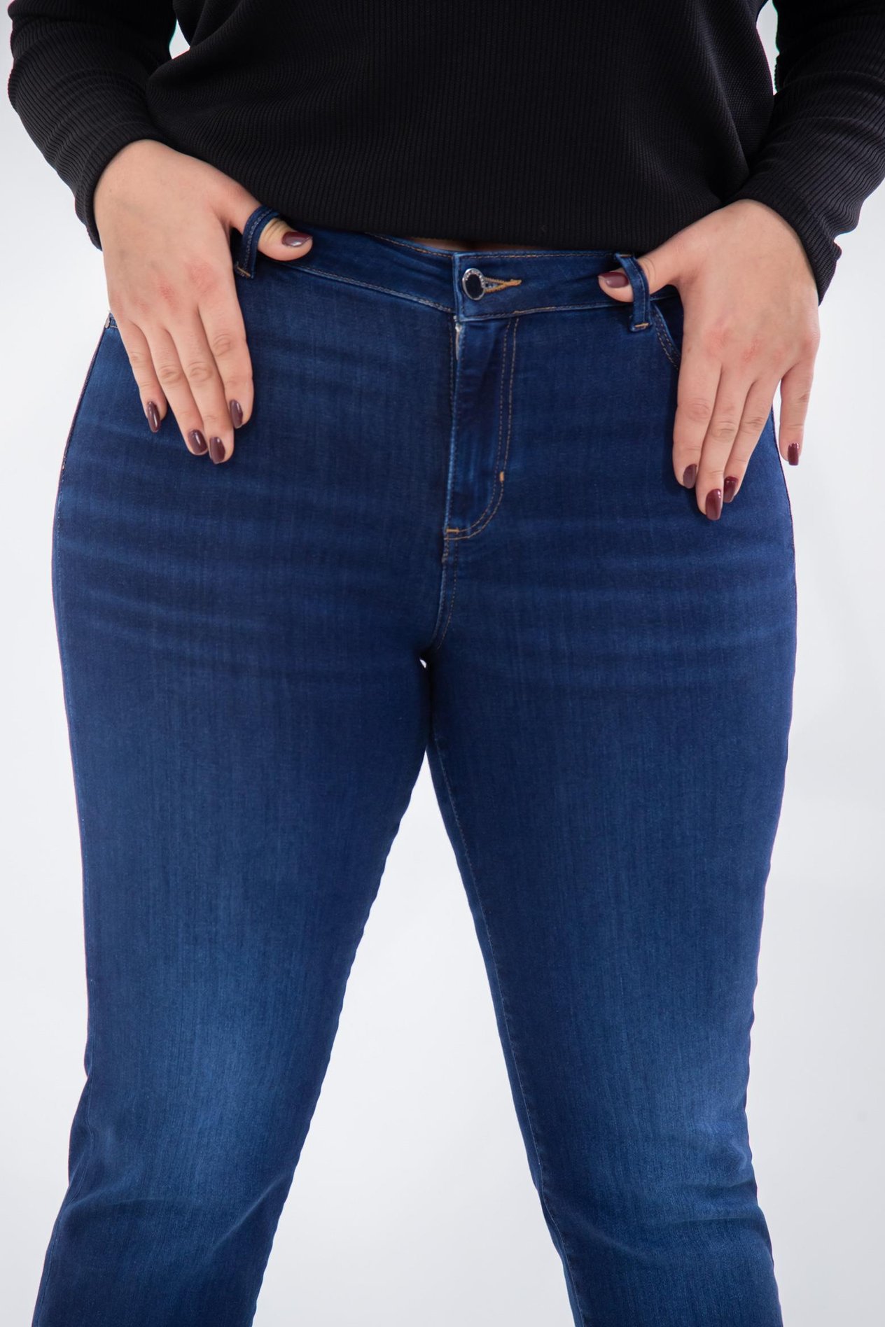 Büyük Beden 210080 Straight Denim Pantolon  Lacivert