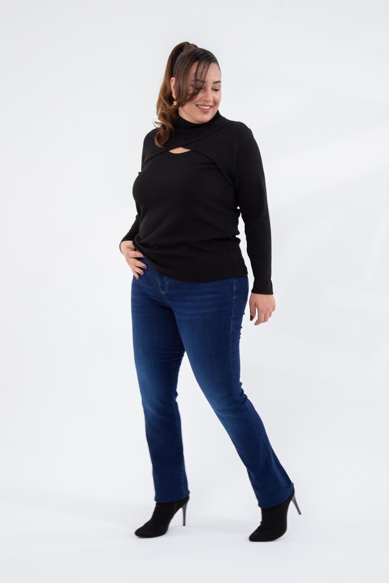 Büyük Beden 210080 Straight Denim Pantolon  Lacivert