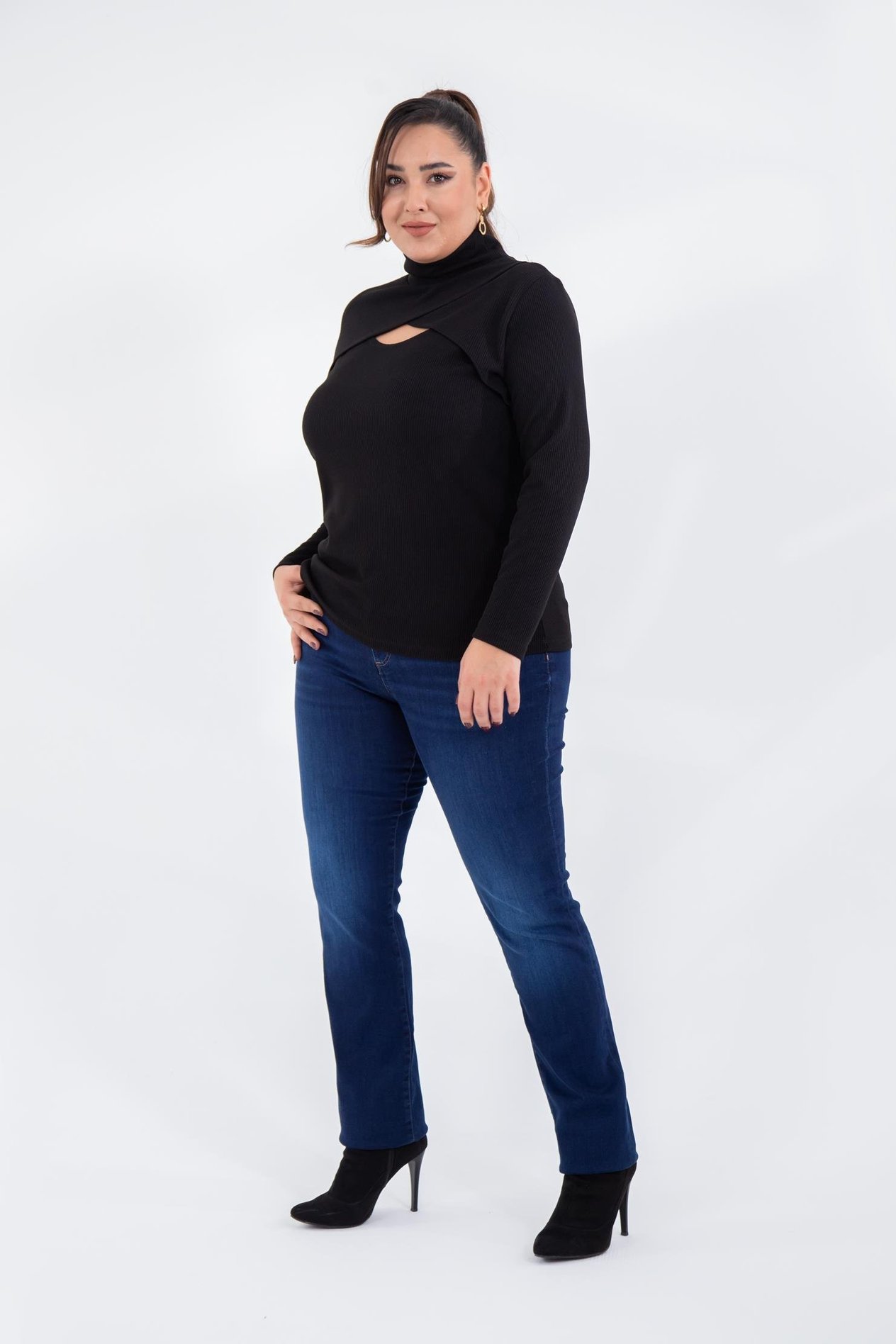 Büyük Beden 210080 Straight Denim Pantolon  Lacivert