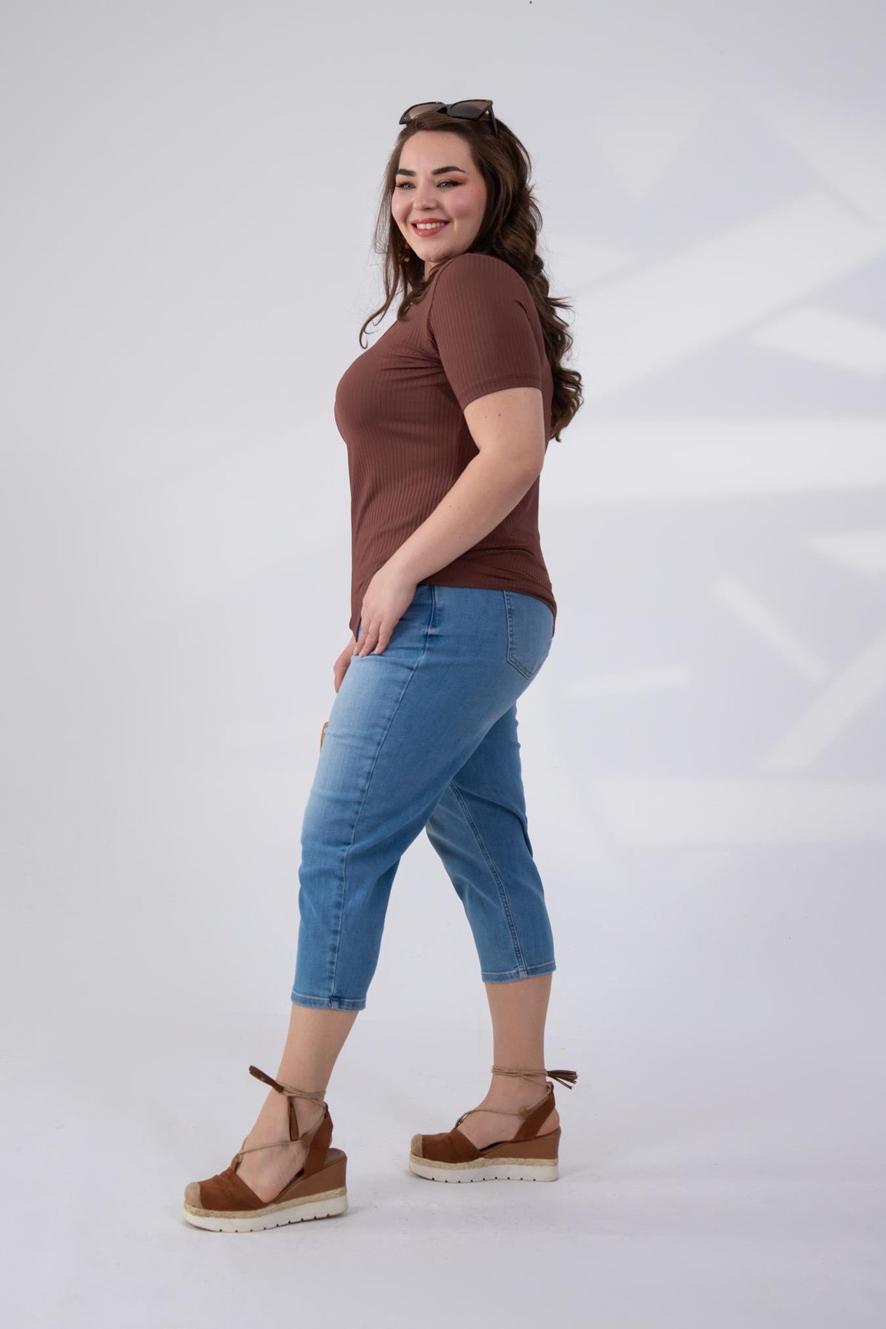 Büyük Beden 210096  Denim Pantolon  Açık Mavi