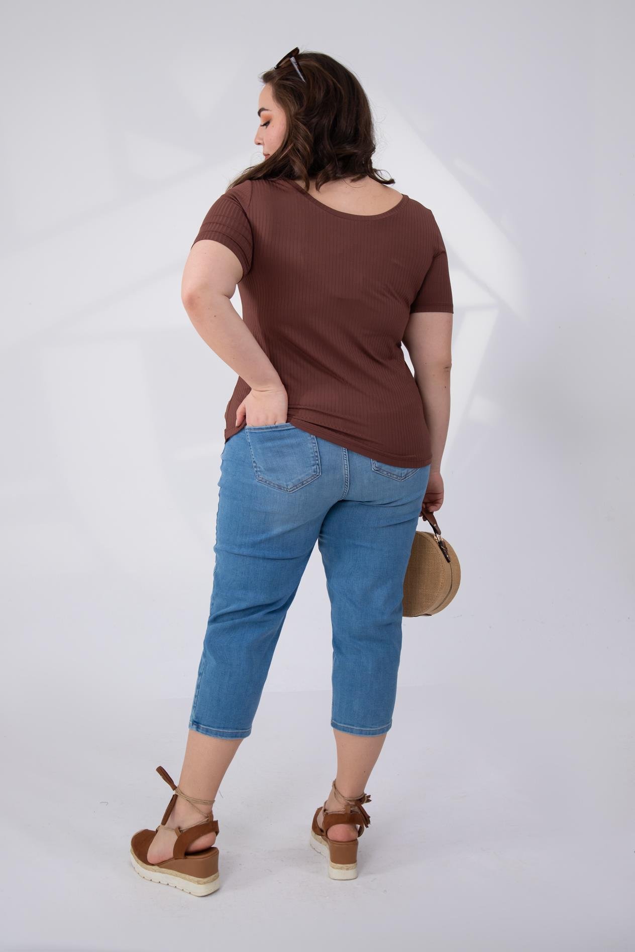 Büyük Beden 210096  Denim Pantolon  Açık Mavi