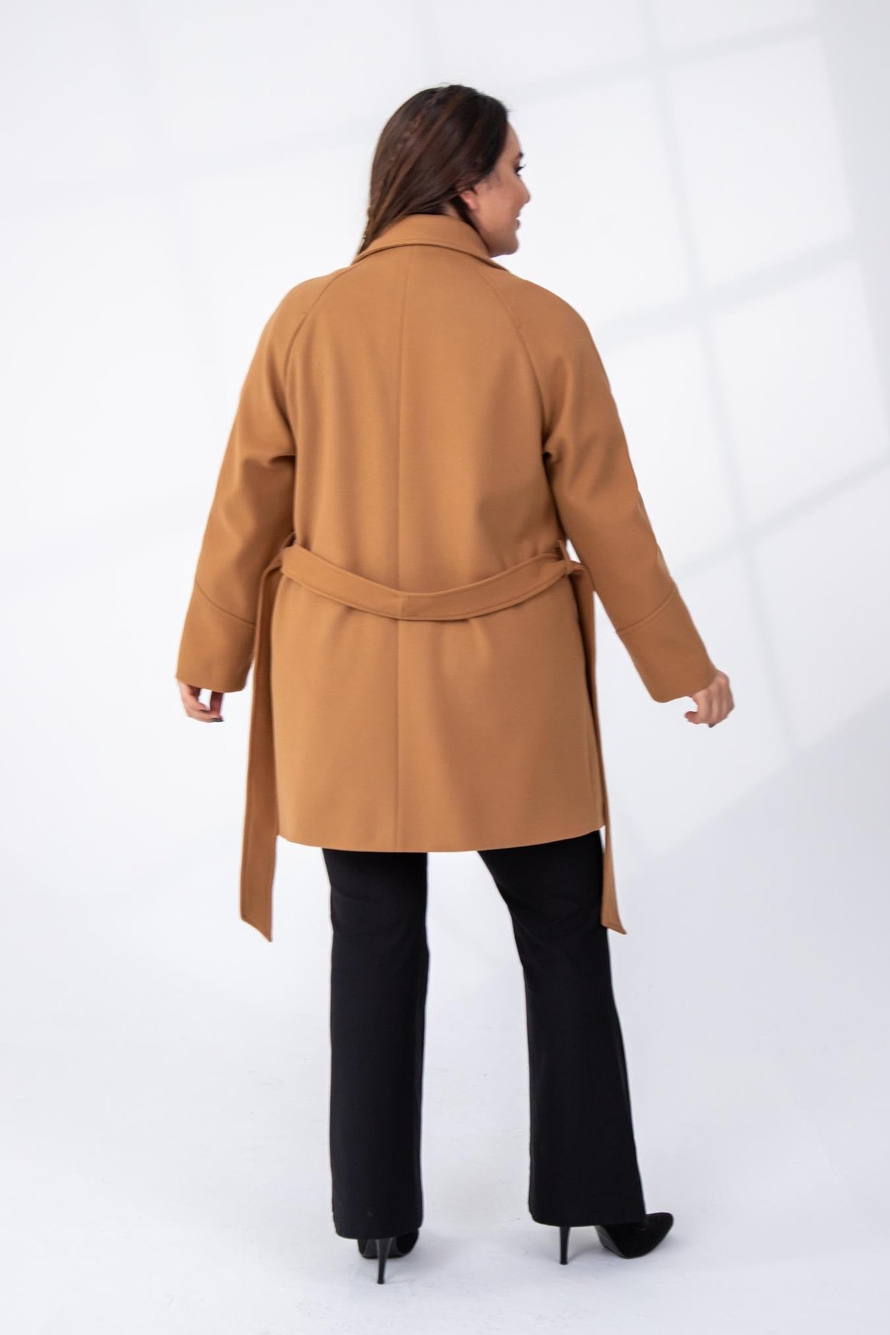 Büyük Beden 2327111 Reglan Kol Kaban  Camel