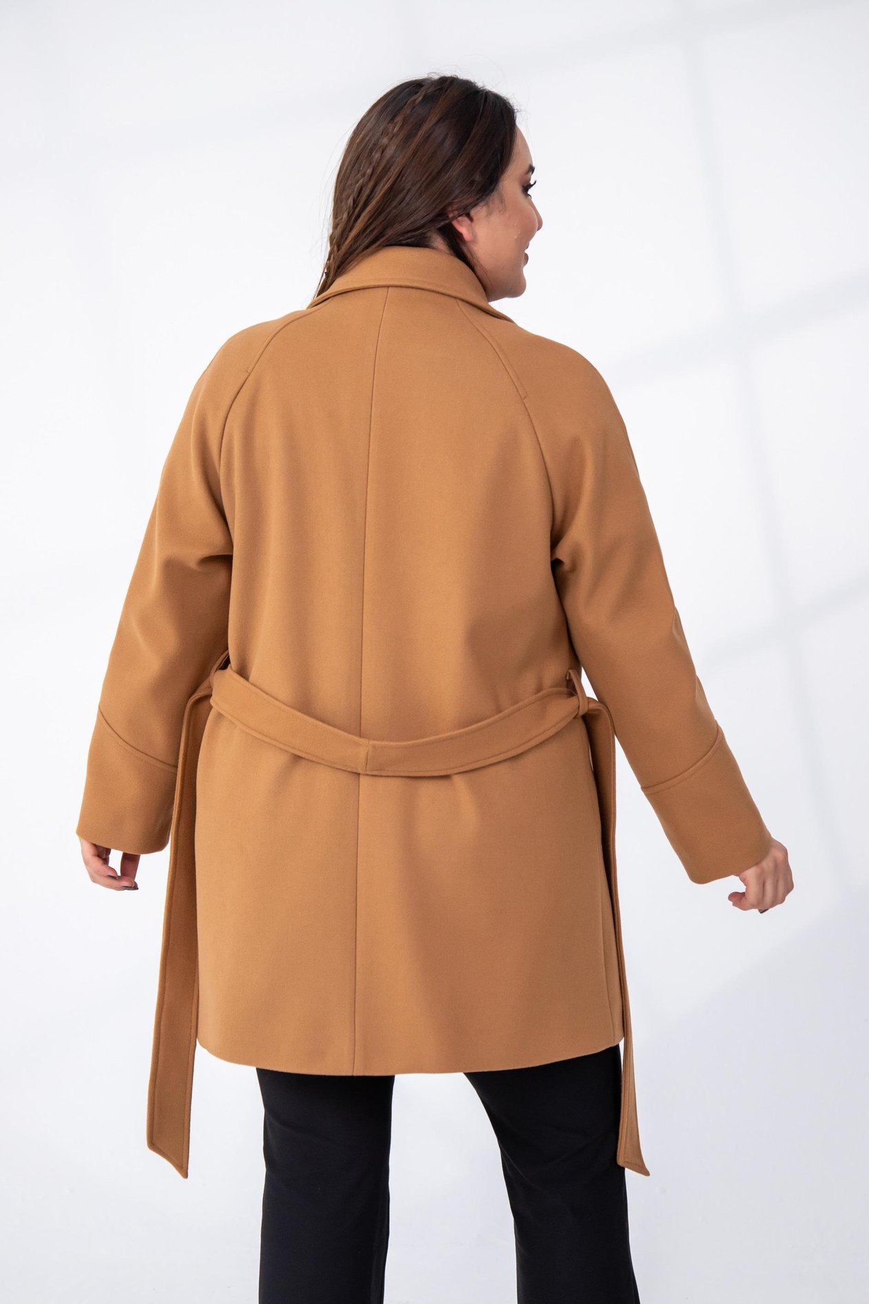 Büyük Beden 2327111 Reglan Kol Kaban  Camel