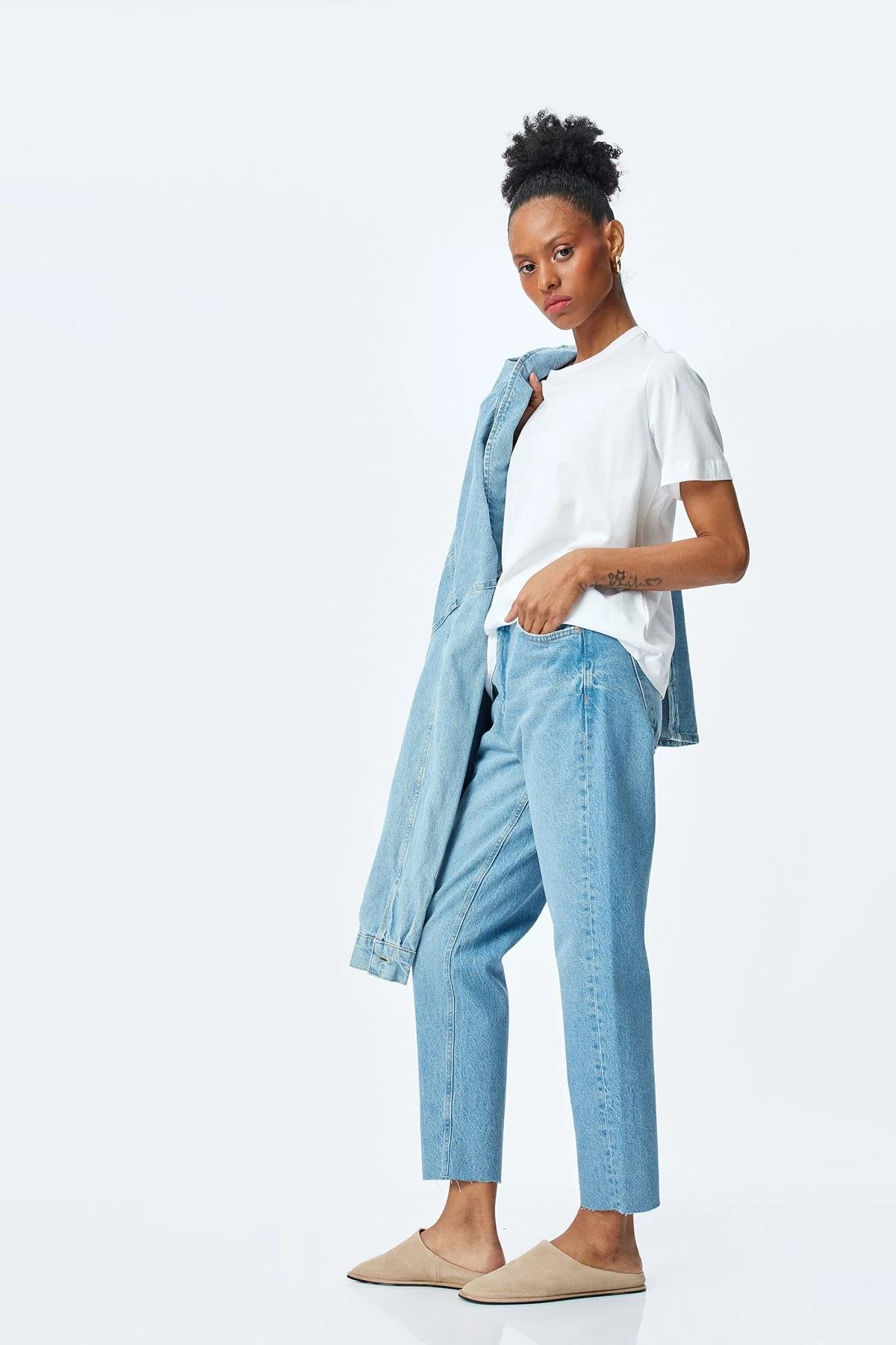 Koton Kadın Jean Pantolon 5Sal40046Mdmıd