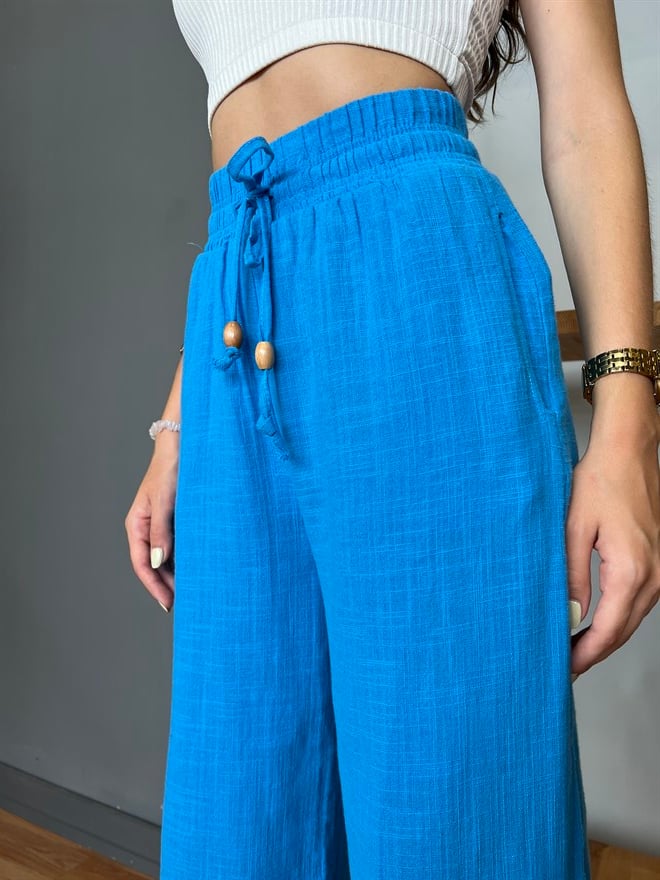 Ham Keten Pantolon - Mavi - Dominatrend