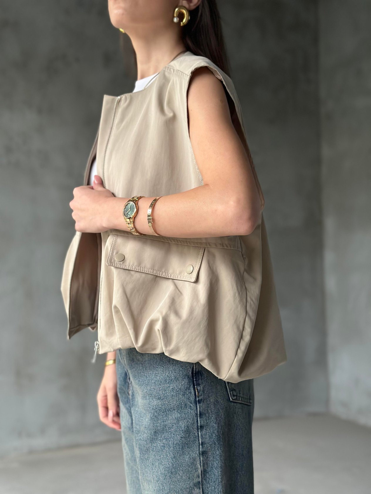 Hardy Bomber Yelek - Bej - Dominatrend