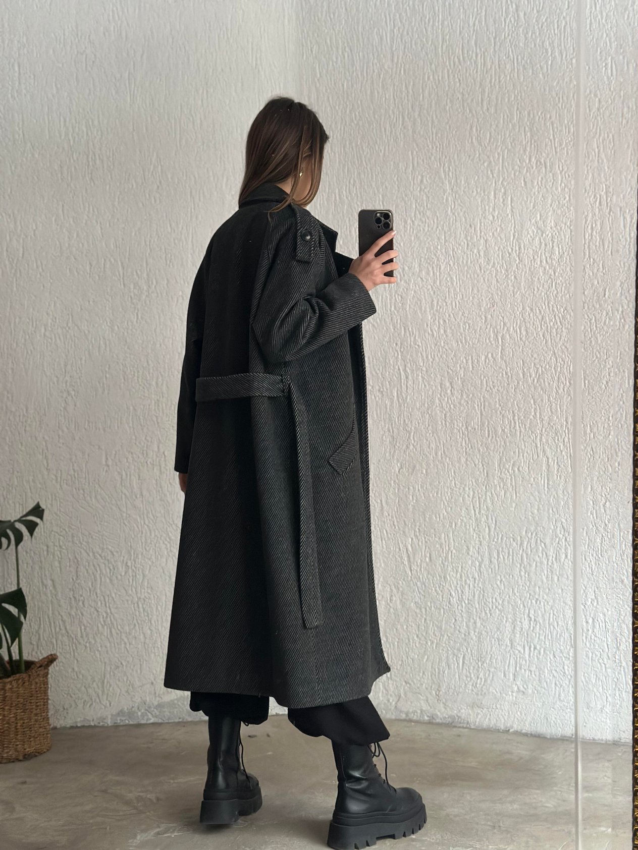 Kuşaklı Kaşe Kaban Antrasit  - Dominatrend