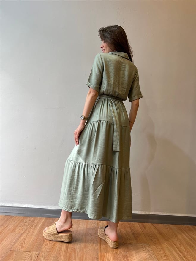 Maxi Boy Su Yeşili Elbise - Dominatrend
