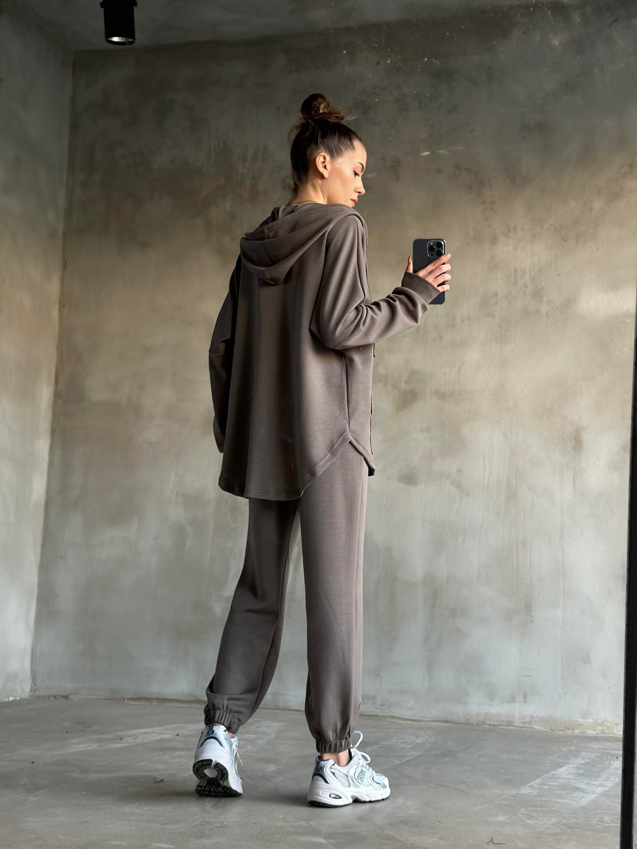 Oysh Uzun Hırkalı Jogger Takım - Vizon - Dominatrend