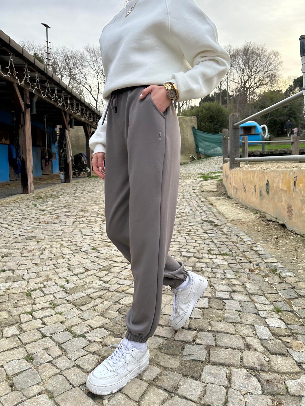 Oysho Jogger Eşofman Altı - Gri - Dominatrend
