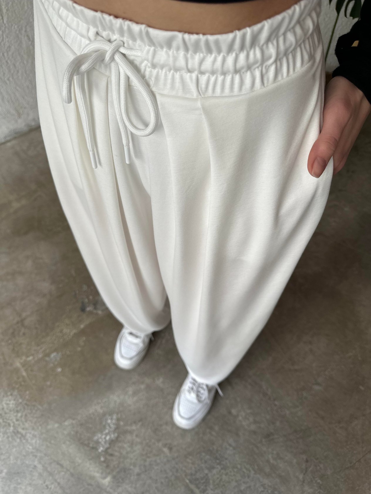 Oysho Modal Karışımlı Dökümlü Şalvar Pantolon - Beyaz - Dominatrend