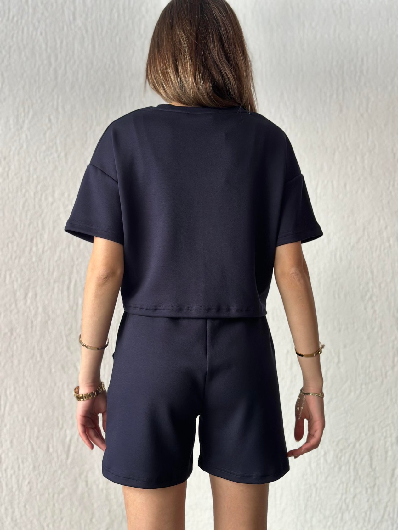 Oysho Modal Şortlu Takım - Lacivert - Dominatrend