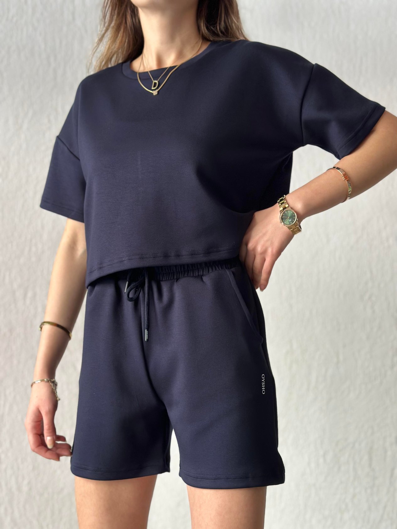 Oysho Modal Şortlu Takım - Lacivert - Dominatrend