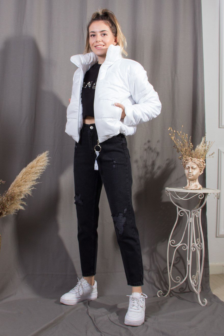 Trend Şişme Mont - Beyaz - Dominatrend