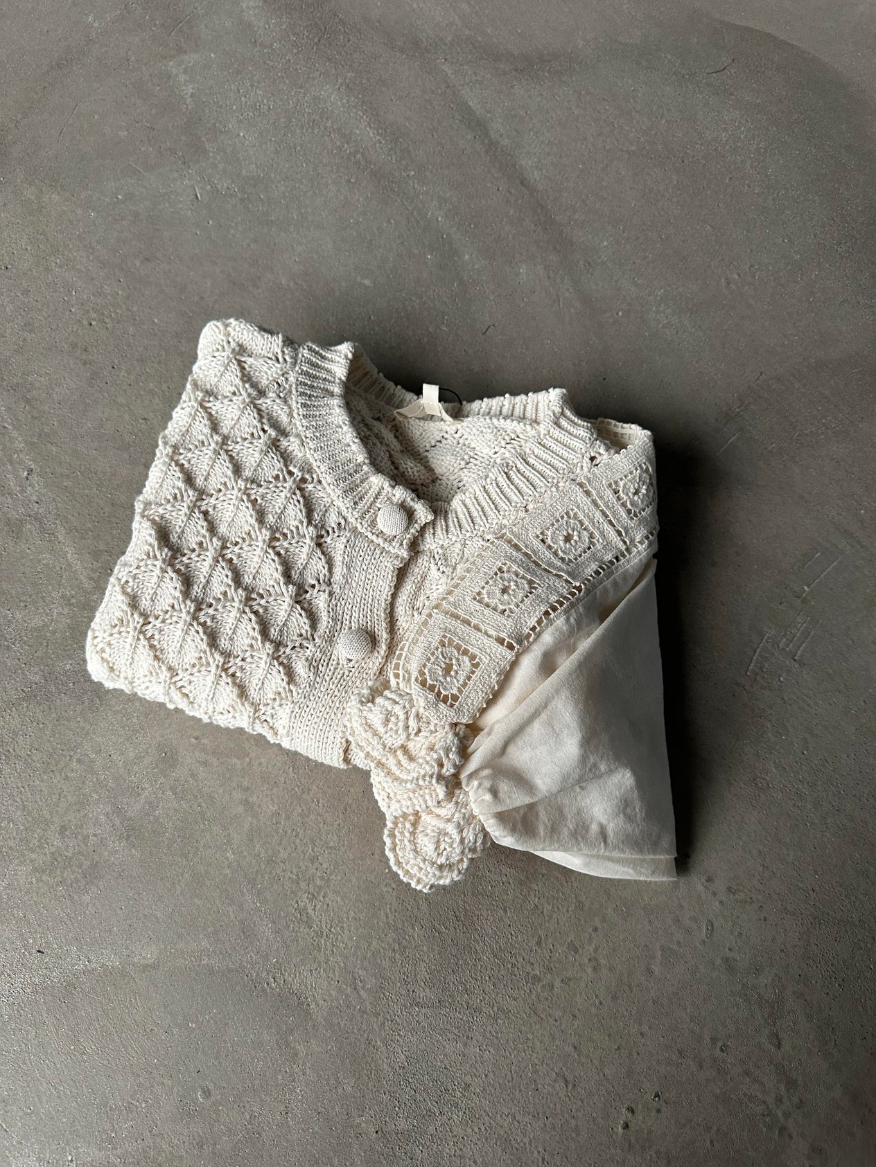 Vintage Hırka Ekru - Dominatrend