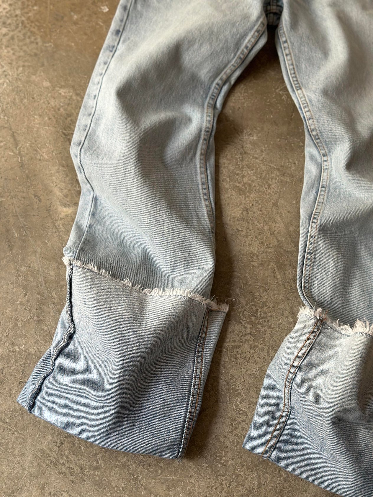 Yüksek Bel Katlı Paça Mavi Kar Yıkama Jean - Dominatrend