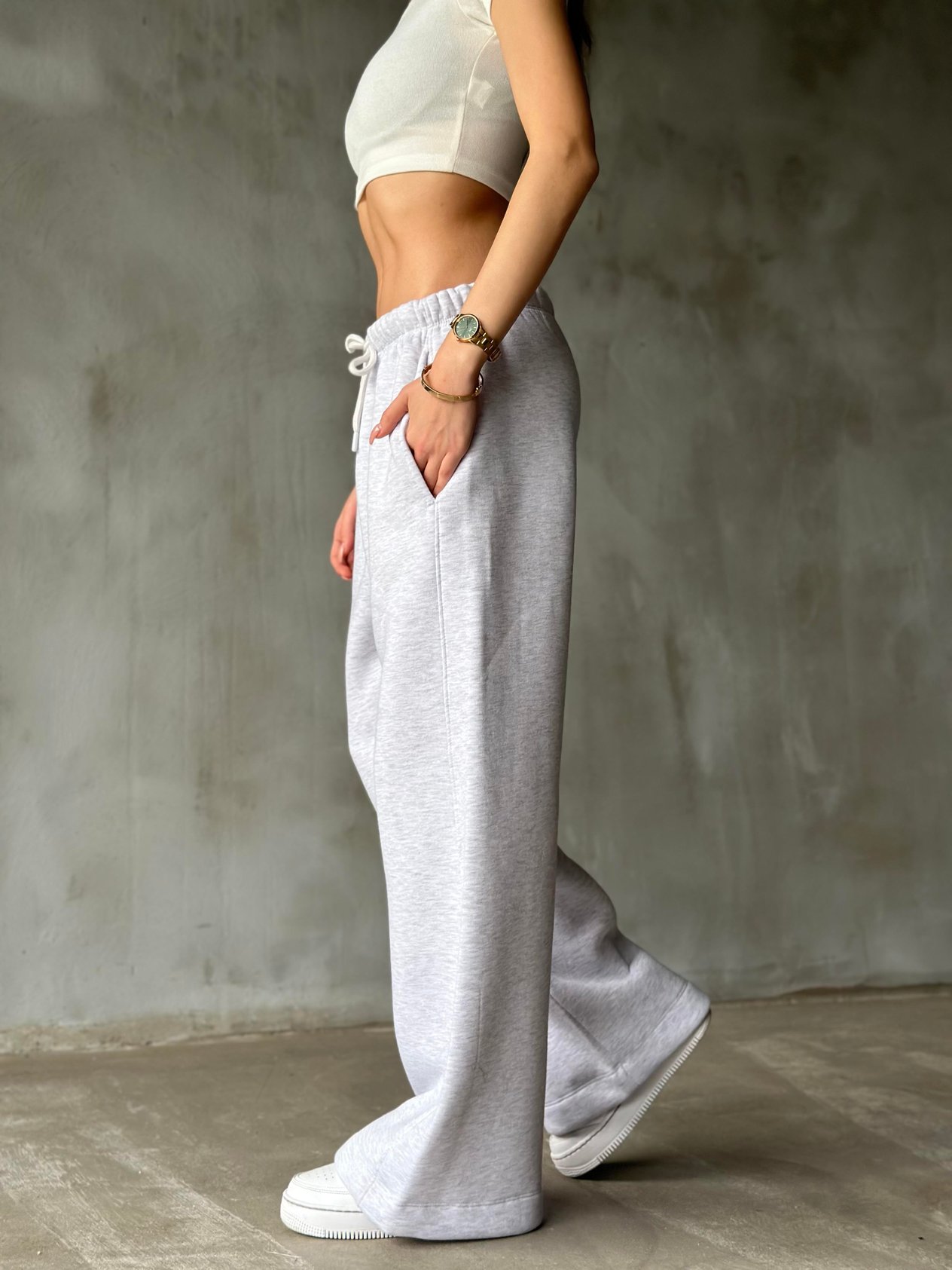 ZR Straight Fit Eşofman Altı - Gri - Dominatrend