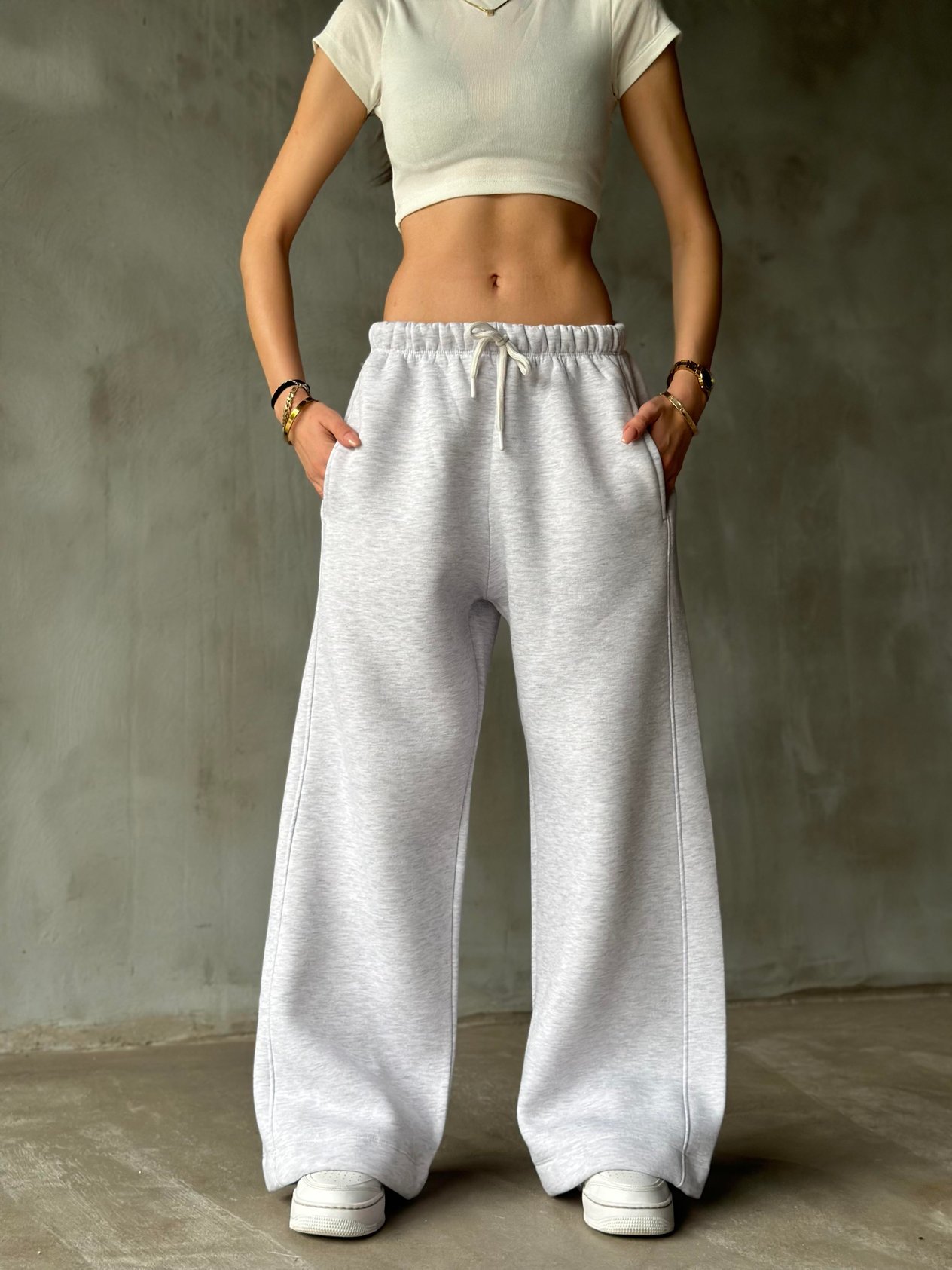 ZR Straight Fit Eşofman Altı - Gri - Dominatrend