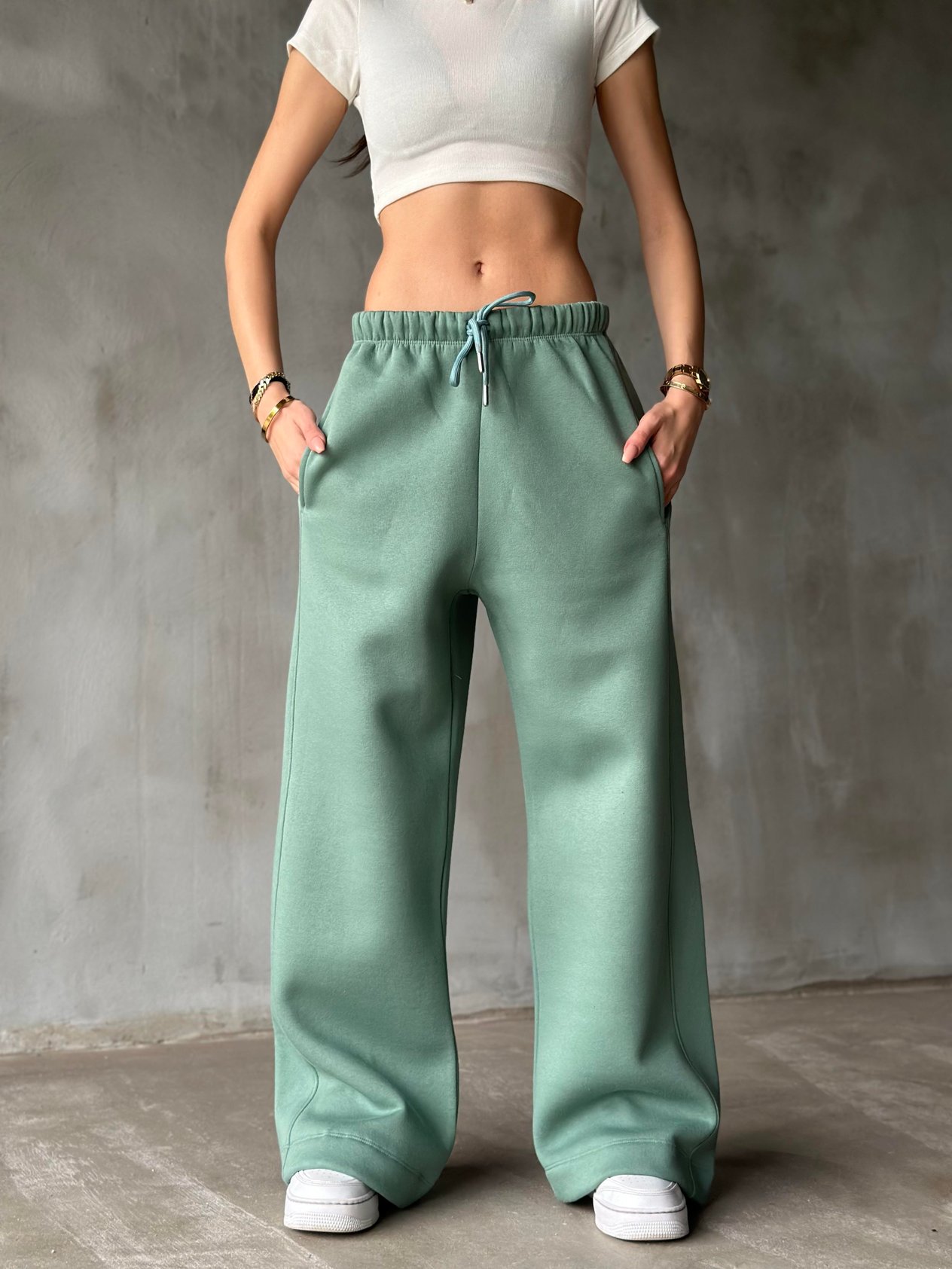 ZR Straight Fit Eşofman Altı - Yeşil - Dominatrend