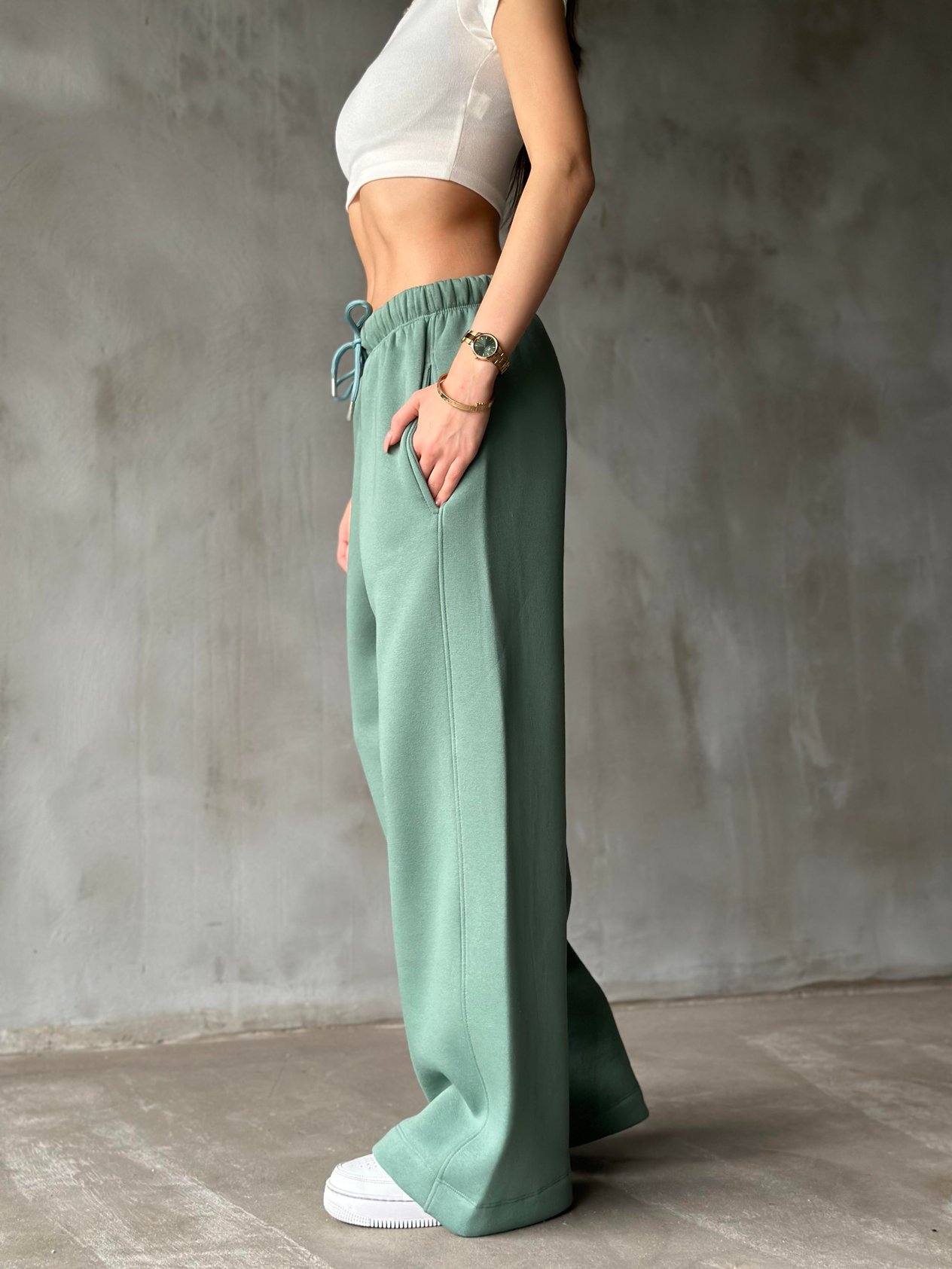 ZR Straight Fit Eşofman Altı - Yeşil - Dominatrend