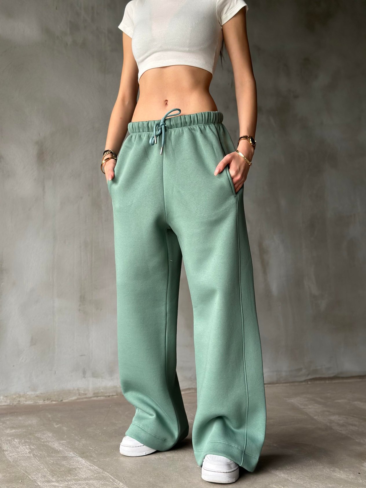 ZR Straight Fit Eşofman Altı - Yeşil - Dominatrend