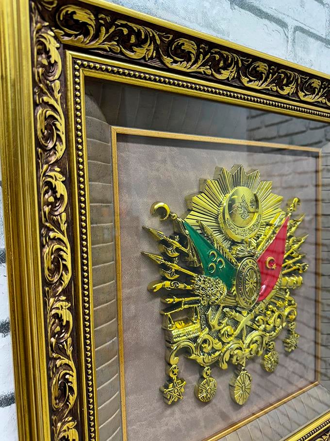 Osmanlı Devlet Arması Gold Çerçeveli Camlı TuğraOsmanlı Devlet Arması Gold TuğraÇerçeveli Tablolar