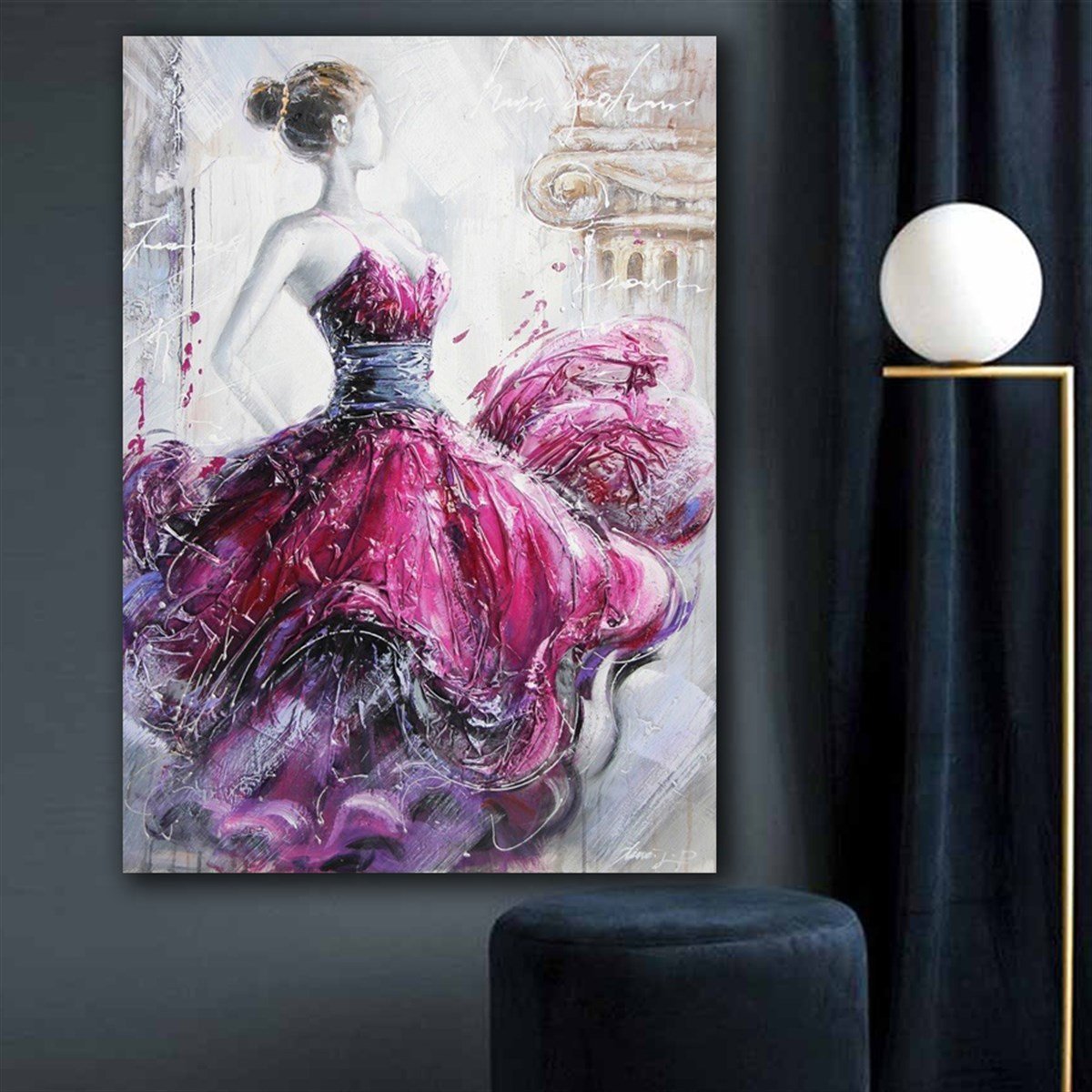 Pembe Elbiseli Dans Eden Kadın Kanvas Tablo Kanvas Tablo Pembe Elbiseli Dans Eden Kadın | Çerçeveli Tablo Modelleri Kanvas Kadın Tabloları KARAHAN ÇERÇEVE ve KANVAS TABLO