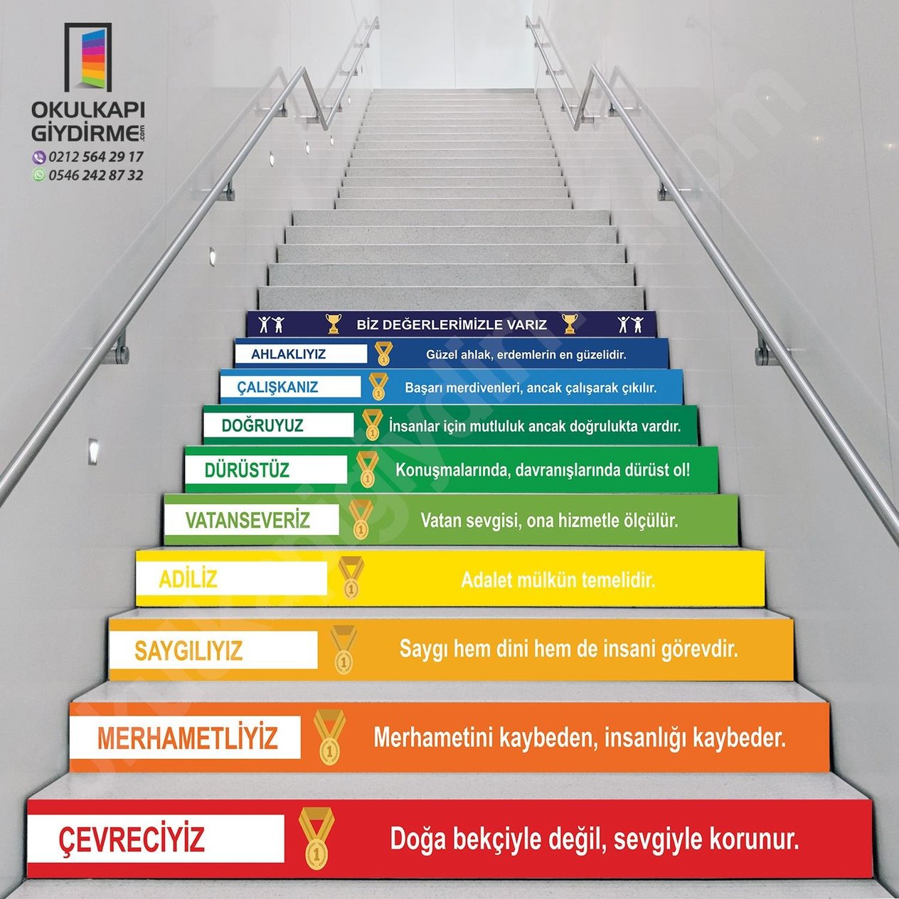 Merdiven Yazıları Biz Değerlerimizle Varız MB 045