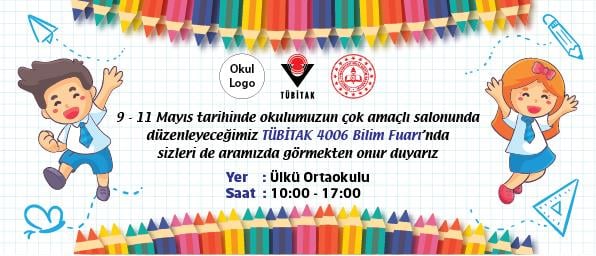 Tübitak Bilim Fuarı Davetiye BFDA 07