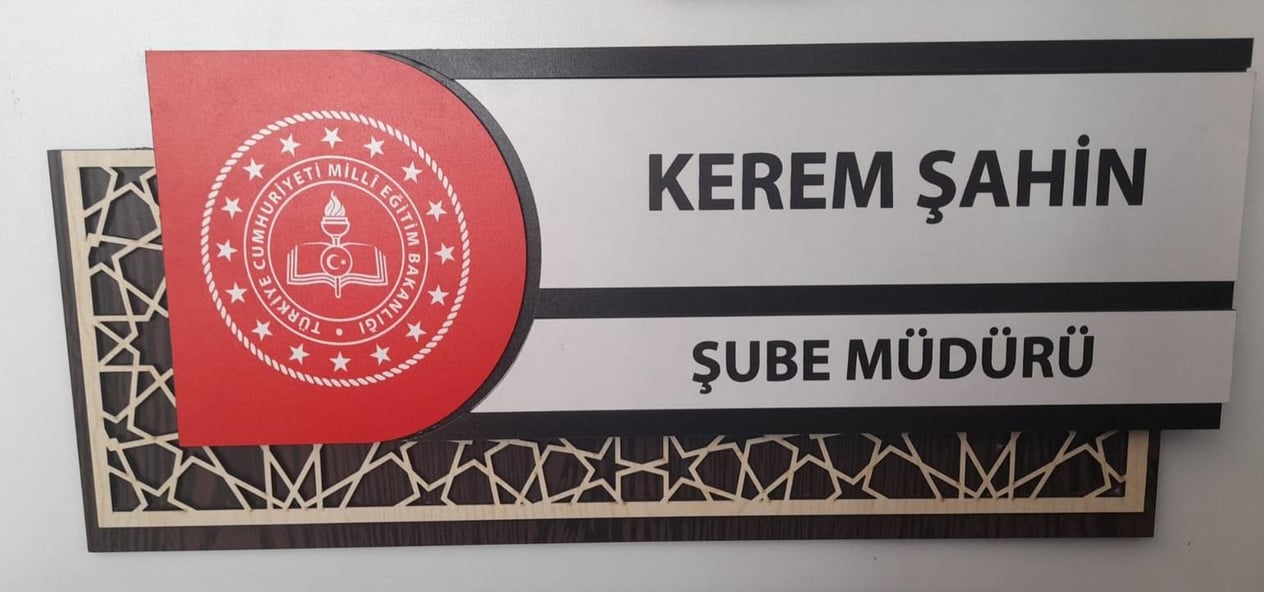 Mdf Lazer Kesim Ortaöğretim Sınıf Kapı İsimliği Tabela Ahşap
