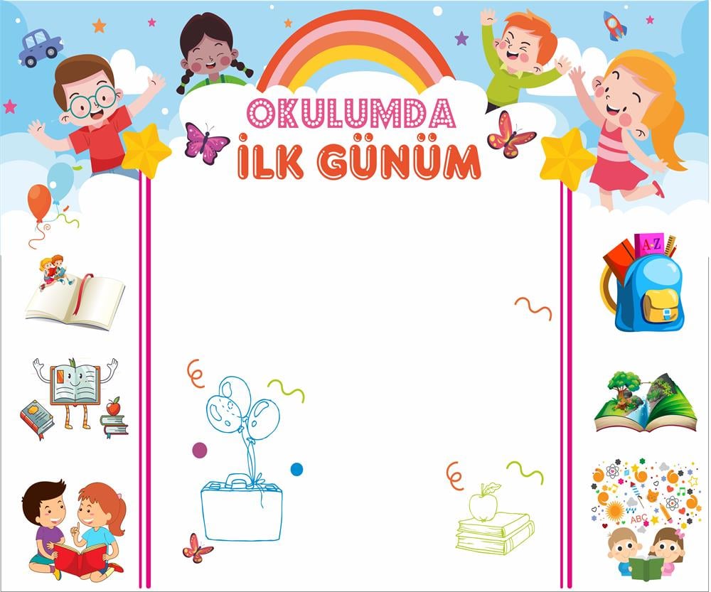 Okulda İlk Gün Temalı Arka Fon