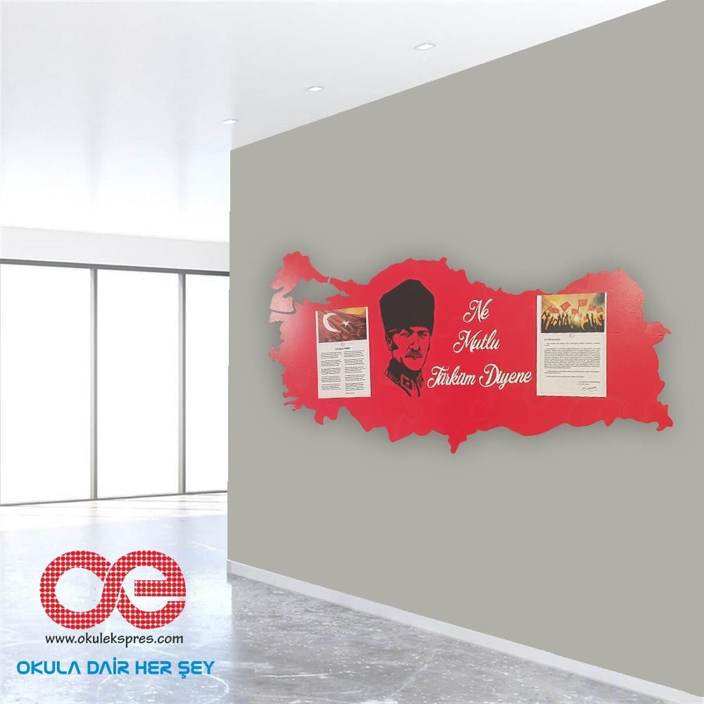 Özel Tasarım Atatürk Köşesi - Panosu Lazer Kesim 3mm Mdf