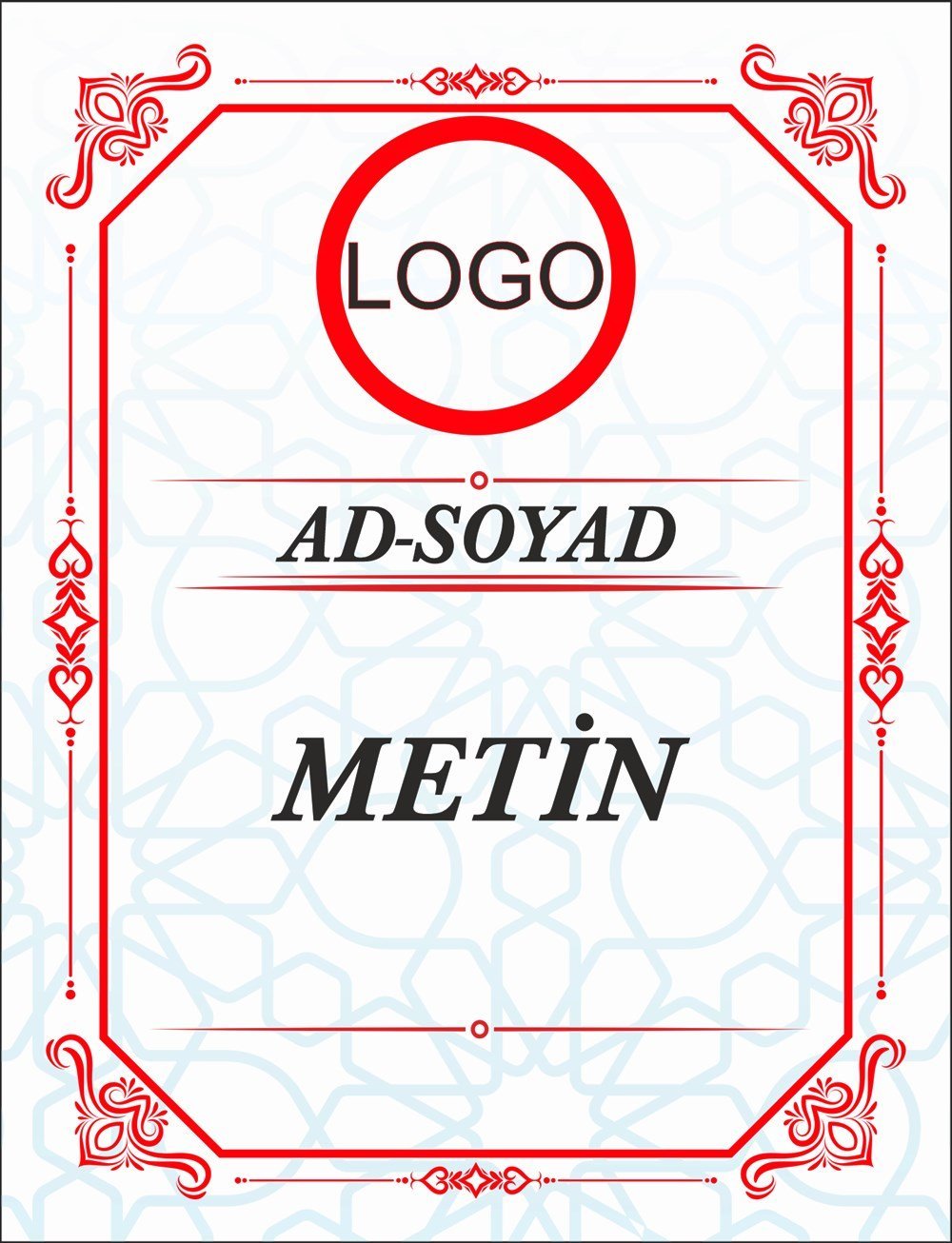 Plaket Kırmızı Kadife Kişiye Özel Tasarım 9x12 cm