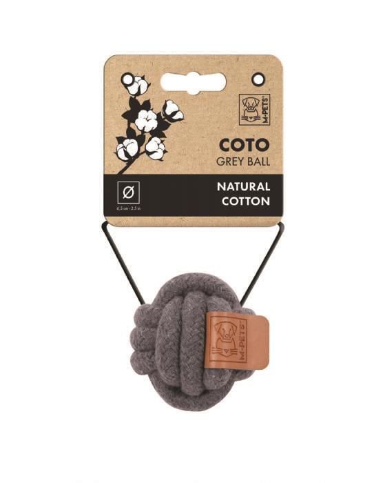 M-Pets Coto Gri Örgü Halat Top Köpek Oyuncağı 6,5 cm