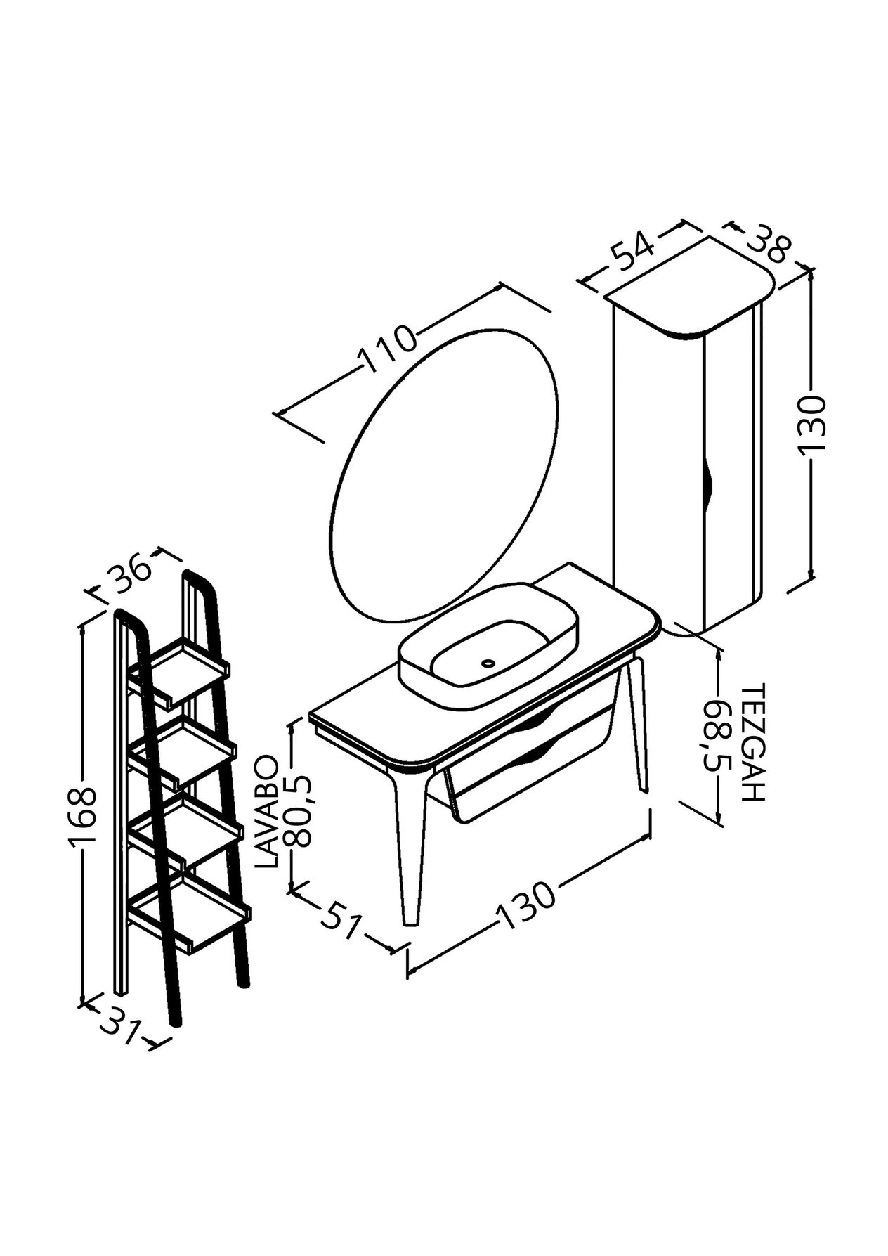 Brezza Banyo Dolabı