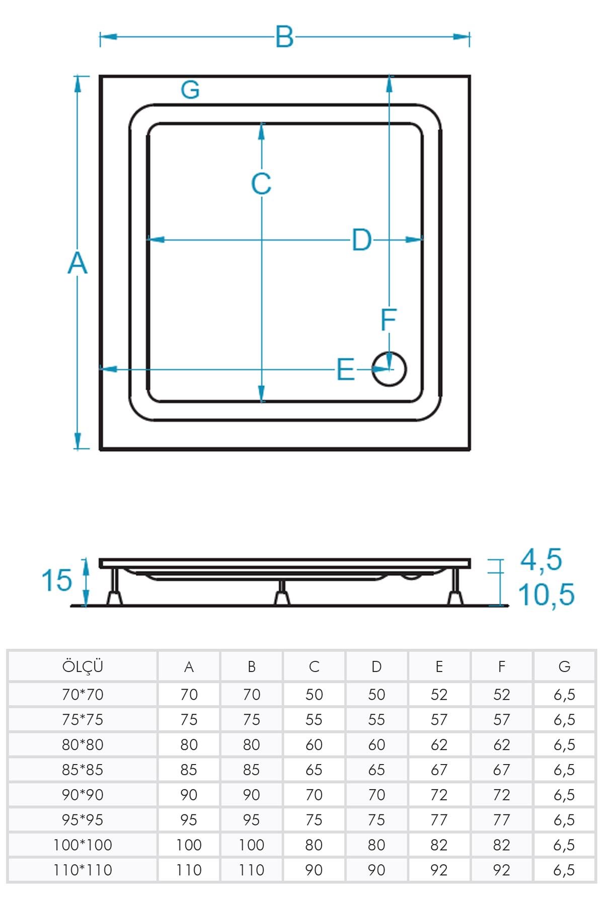 Frame Kare Panelli Duş Teknesi 