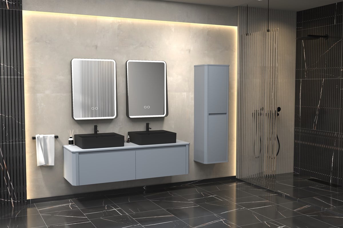 GALAXY 160 CM BANYO DOLABI - GRİ (BOY DOLAP DAHİL)