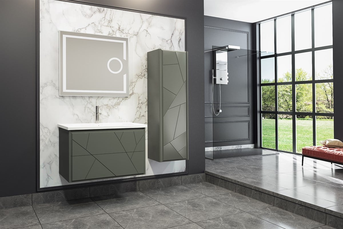 KİEV 80 CM BANYO DOLABI-ANRASİT(BOY DOLAP HARİÇ )