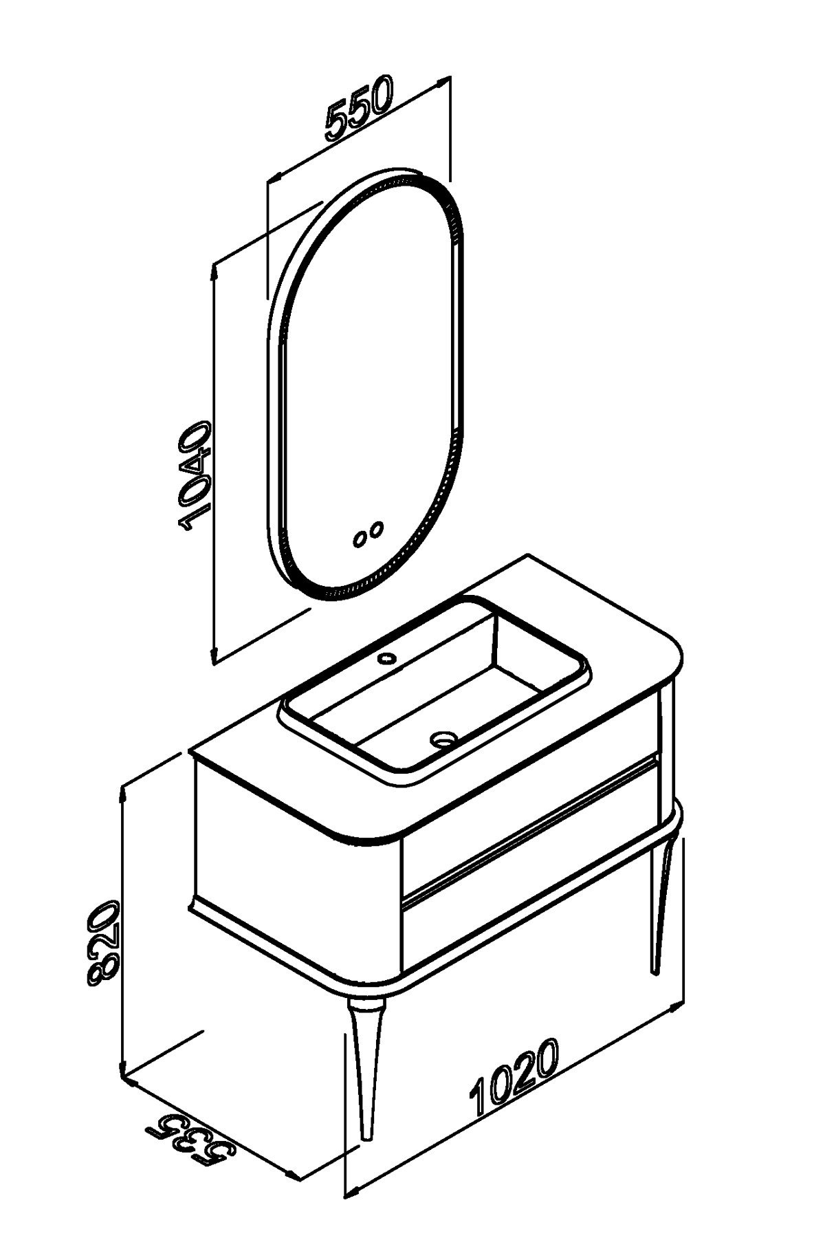 PIER 100 CM BEYAZ LAVABOLU BANYO DOLABI - VİZON / KAYIN 