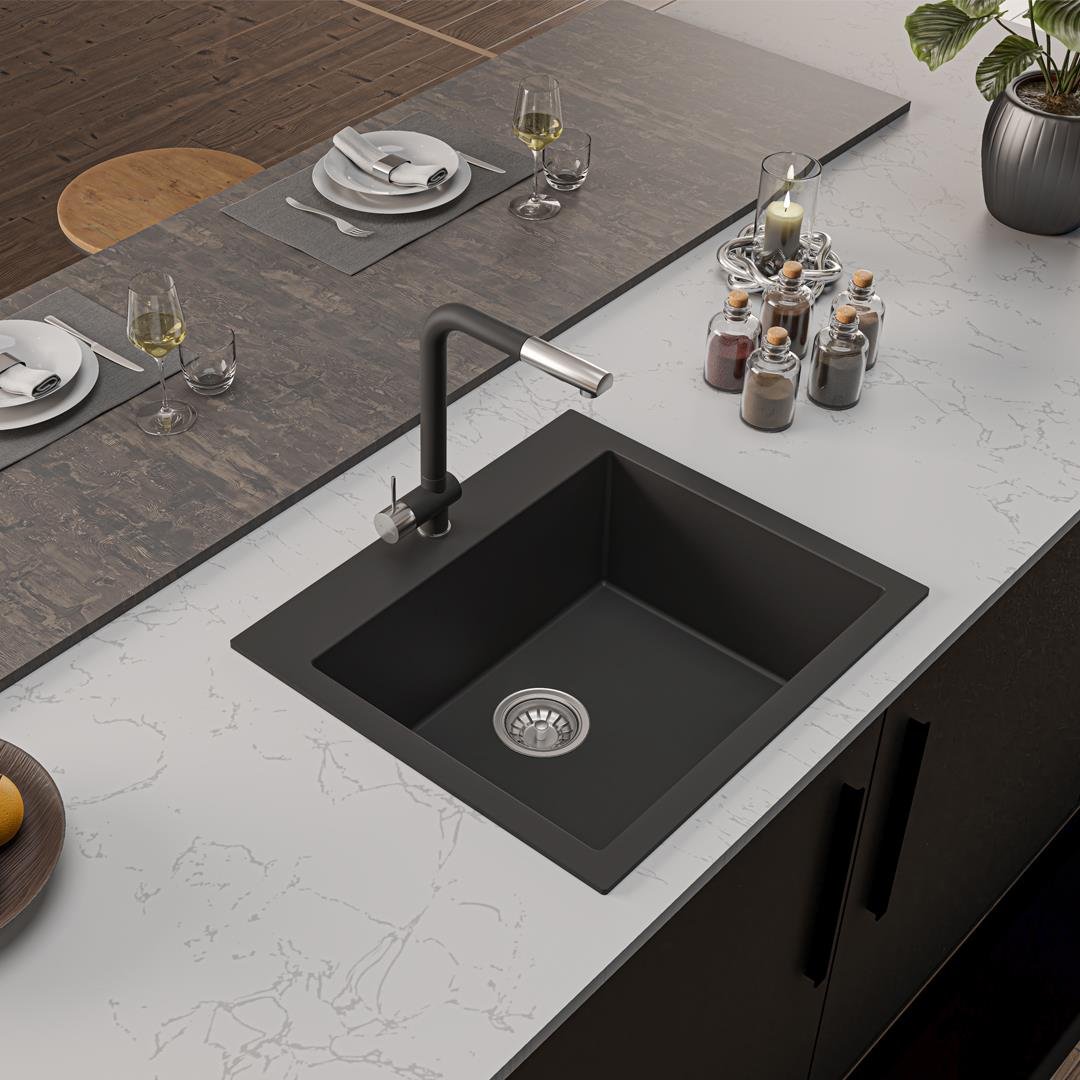 RealStone | Didyma 60 Tek Gözlü Granit Eviye (K-002)