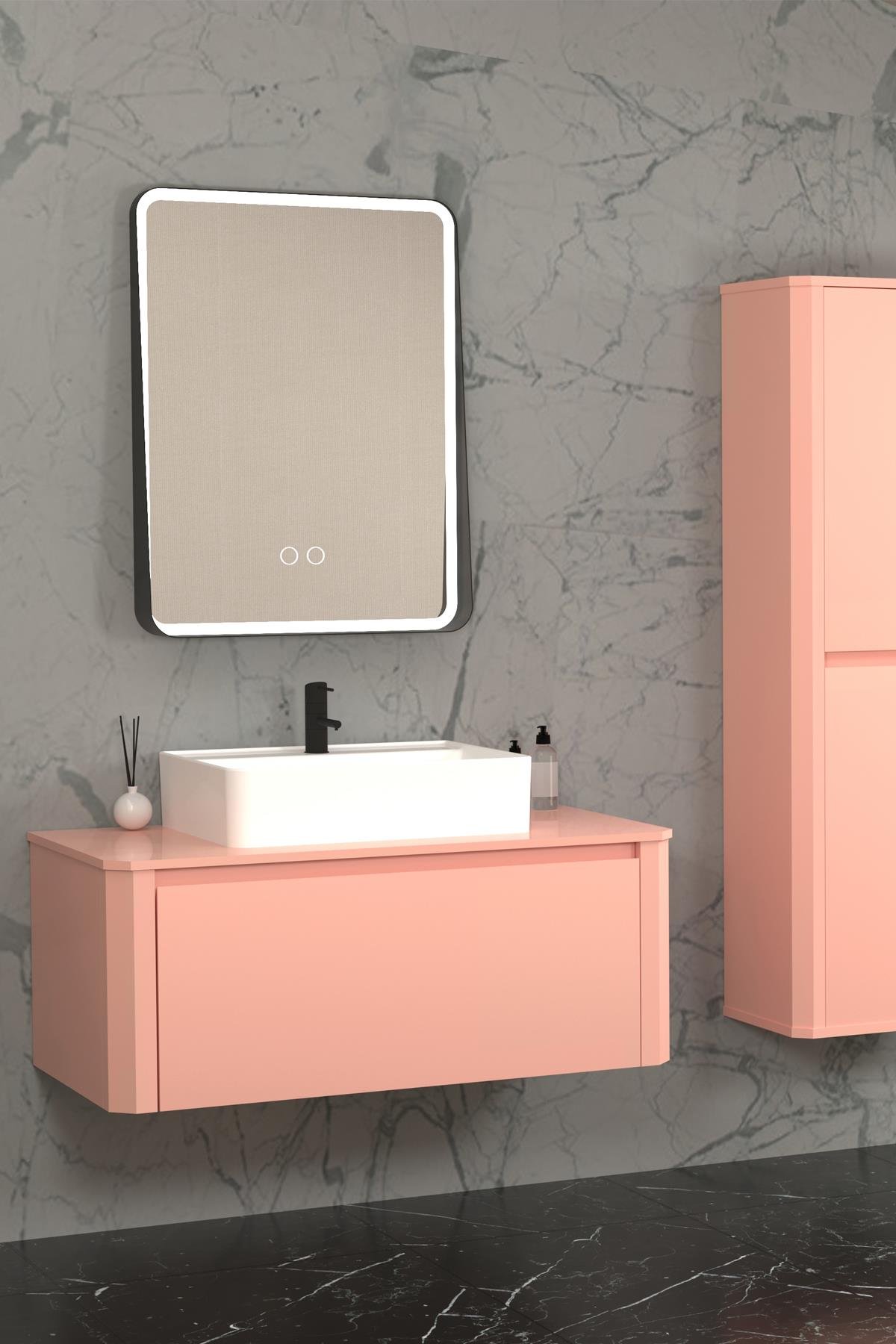 STAR 100 CM BEYAZ LAVABOLU BANYO DOLABI - SOMON (BOY DOLAP HARİÇ)