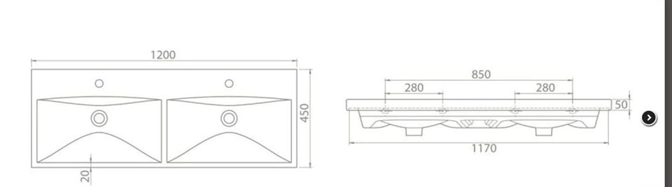 Turkuaz 120 cm Elite Etajerli Lavabo (92500)