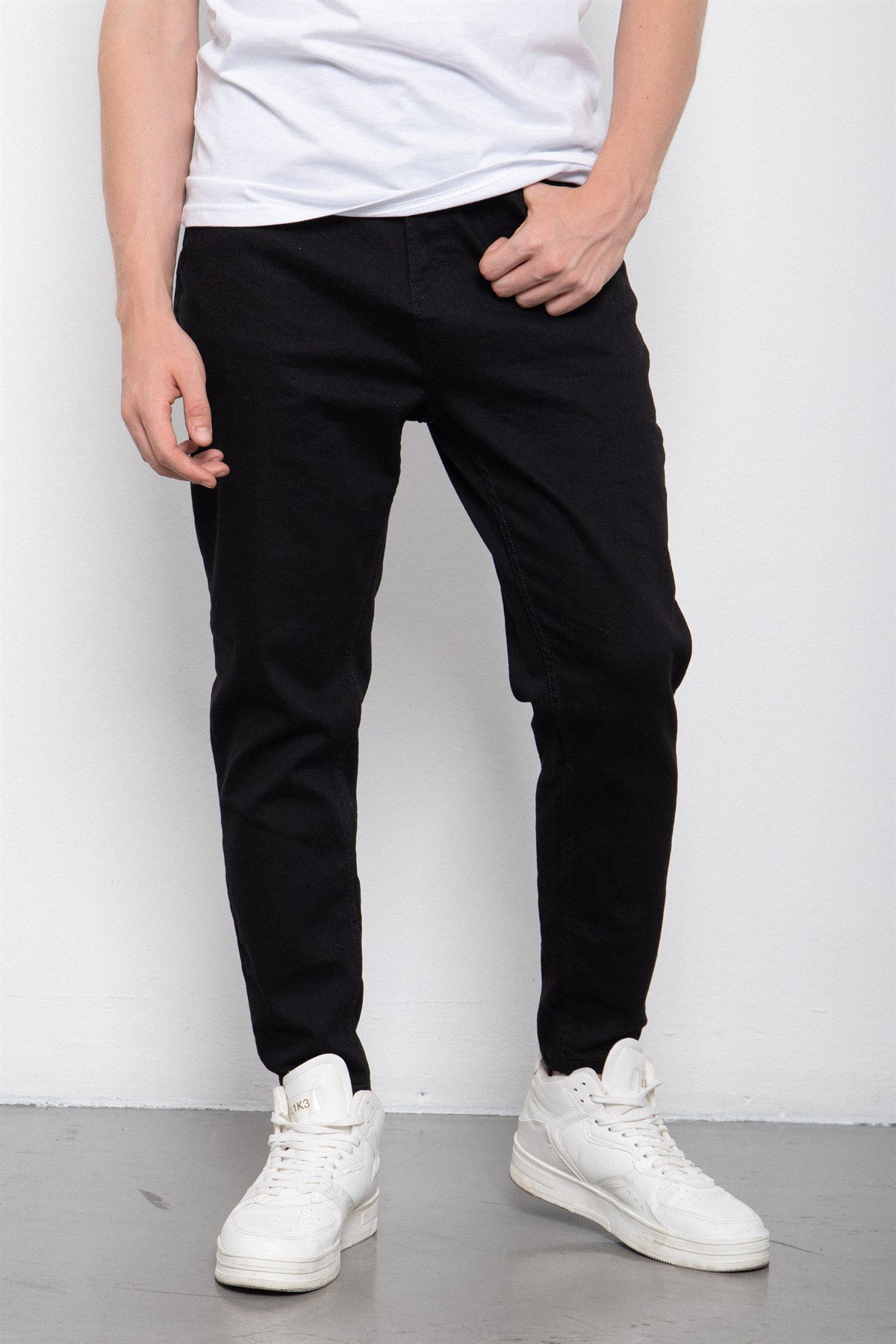 Oversize Existemy Kapşonlu Şardonlu Sweatshirt-SİYAH