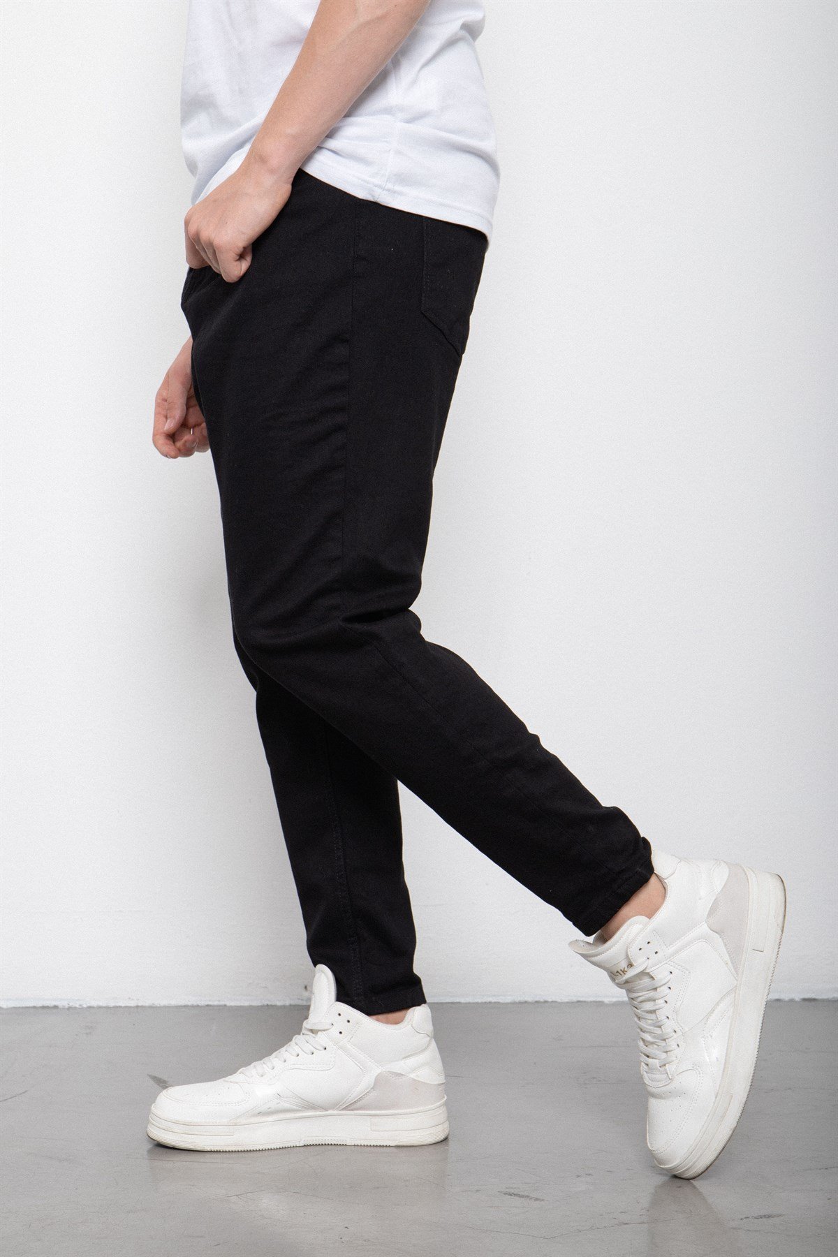 Oversize Existemy Kapşonlu Şardonlu Sweatshirt-SİYAH