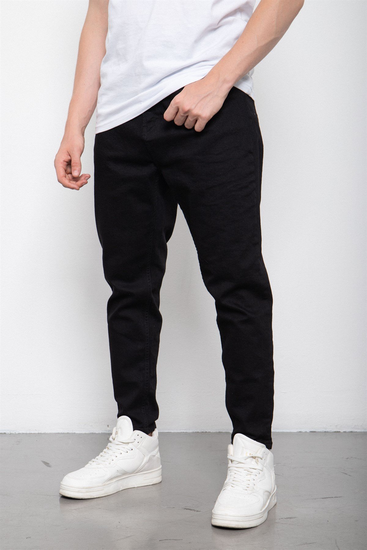 Oversize Existemy Kapşonlu Şardonlu Sweatshirt-SİYAH