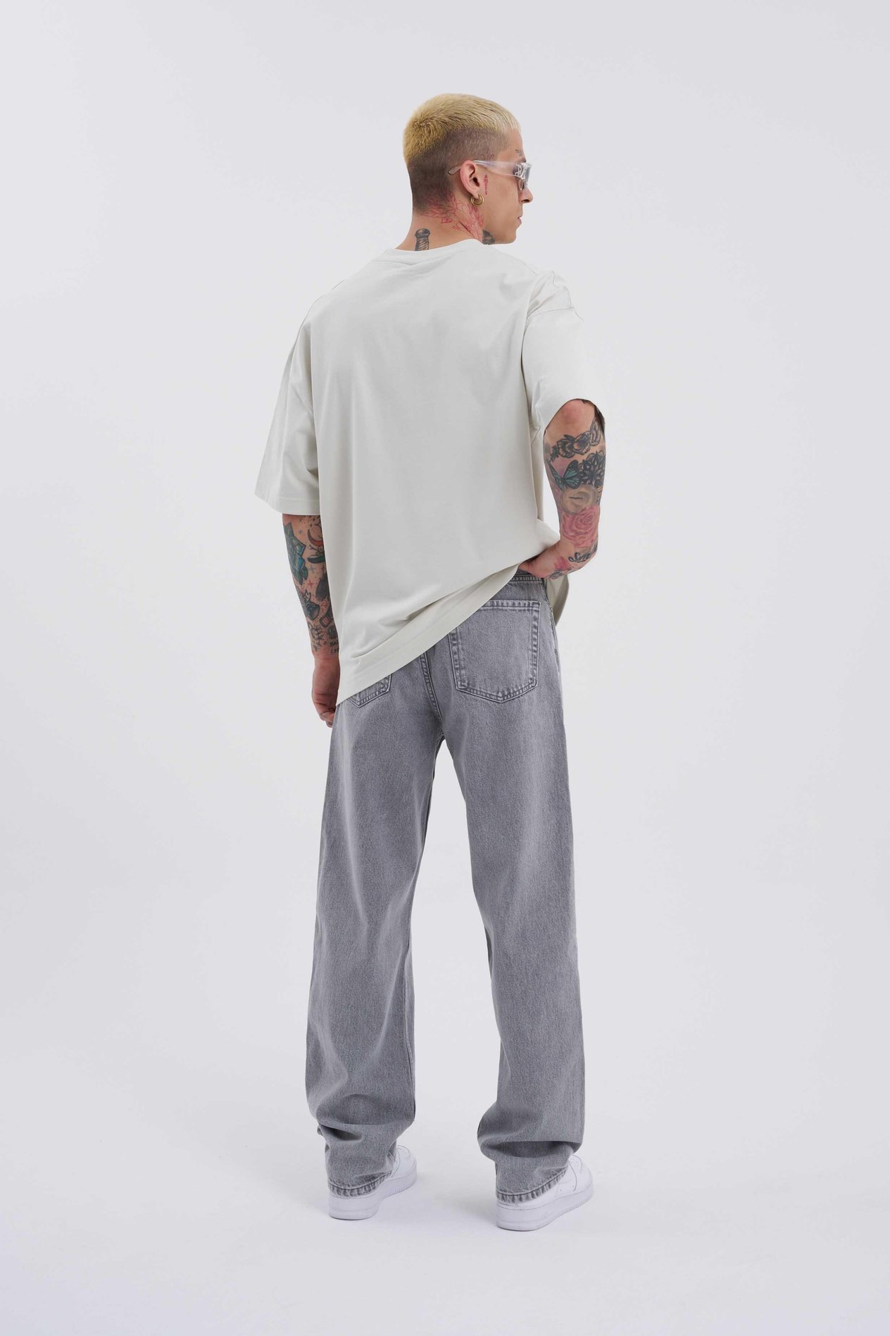 Baggy Relaxed Jean Asit Gri Pantolon
