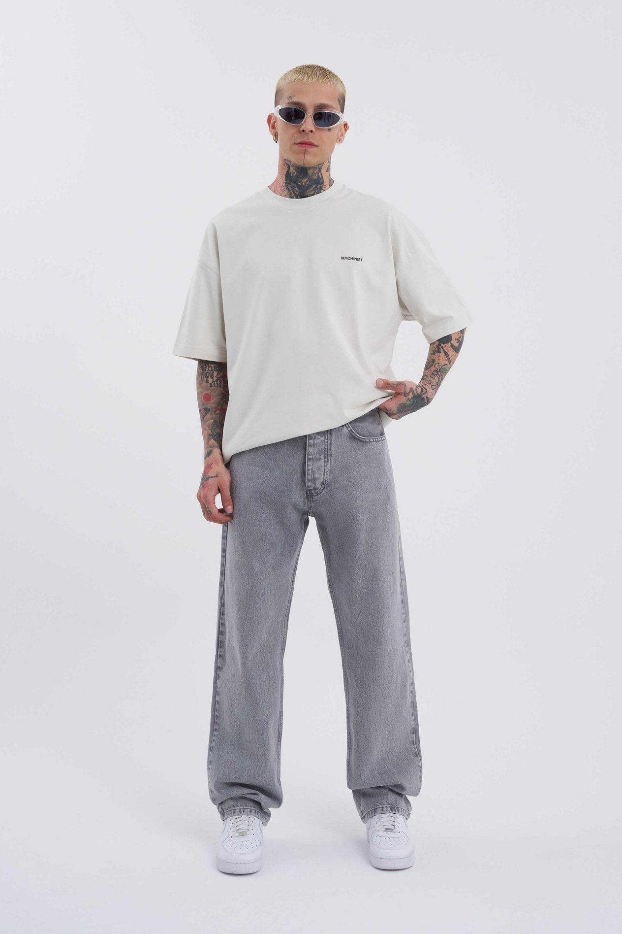Baggy Relaxed Jean Asit Gri Pantolon