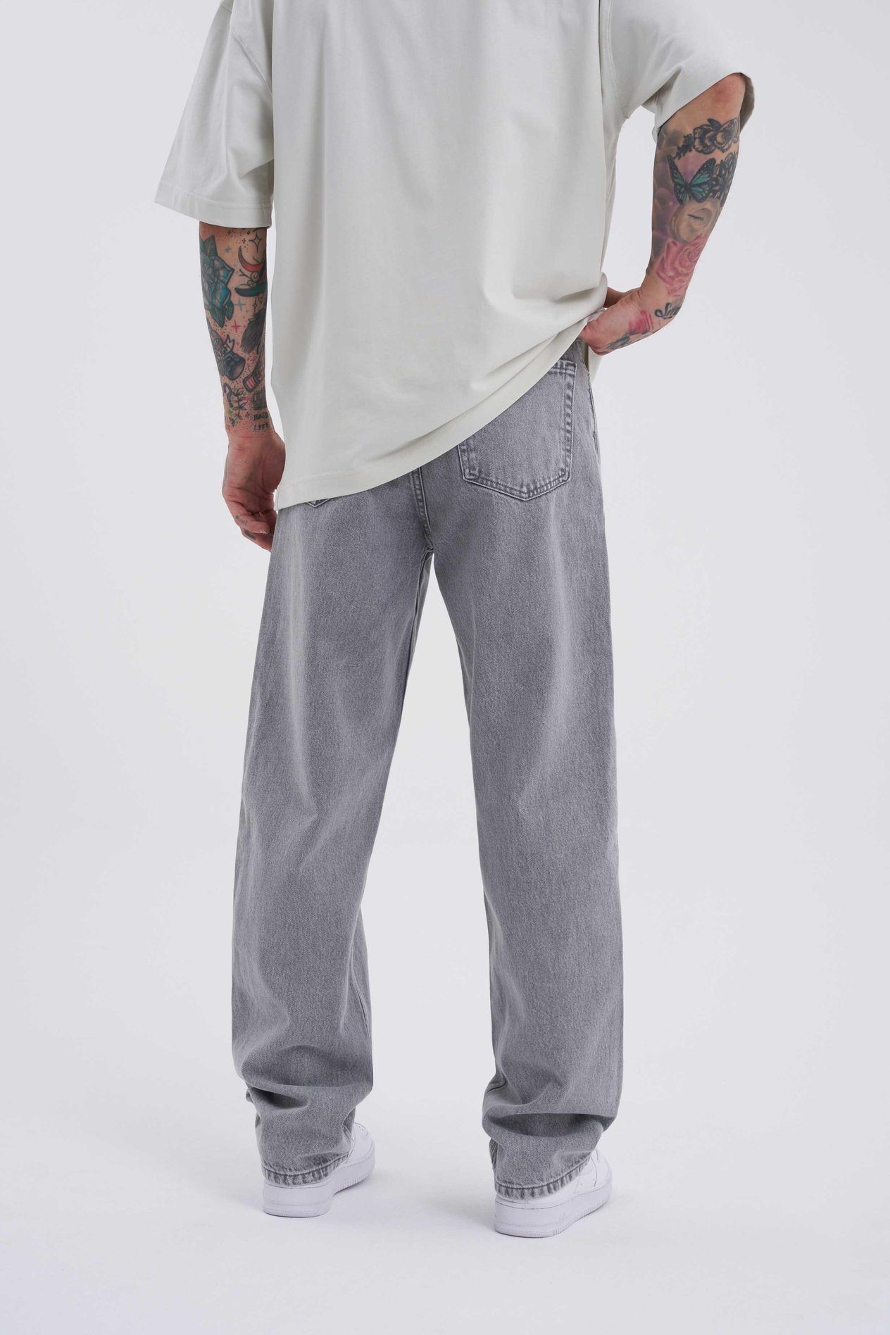 Baggy Relaxed Jean Asit Gri Pantolon
